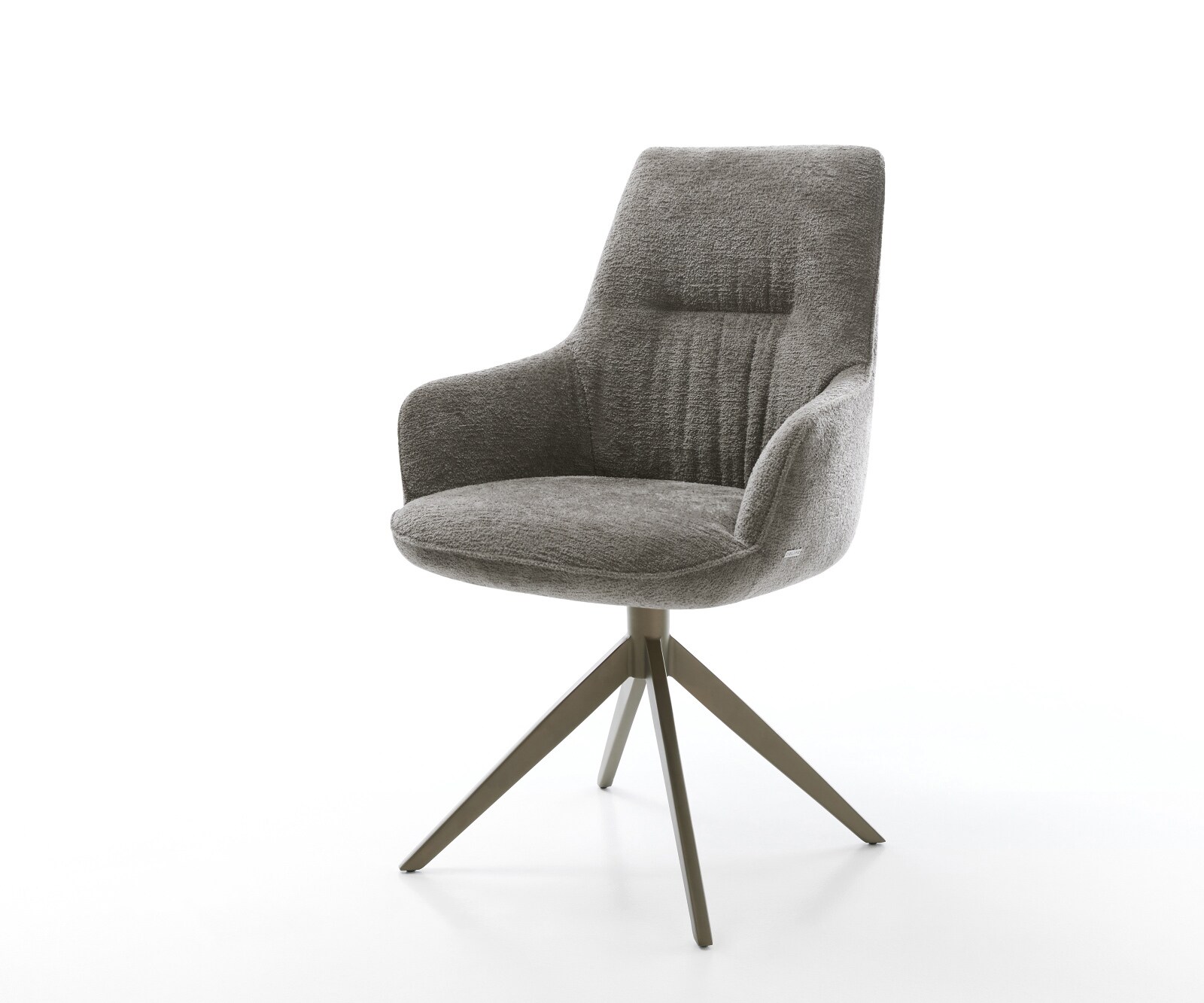 Draaistoel Zelia-Flex met armleuning bouclé zacht mud kruisframe breed afwerking met titanium 360° draaibaar rocker-functie pocketveer kern 1