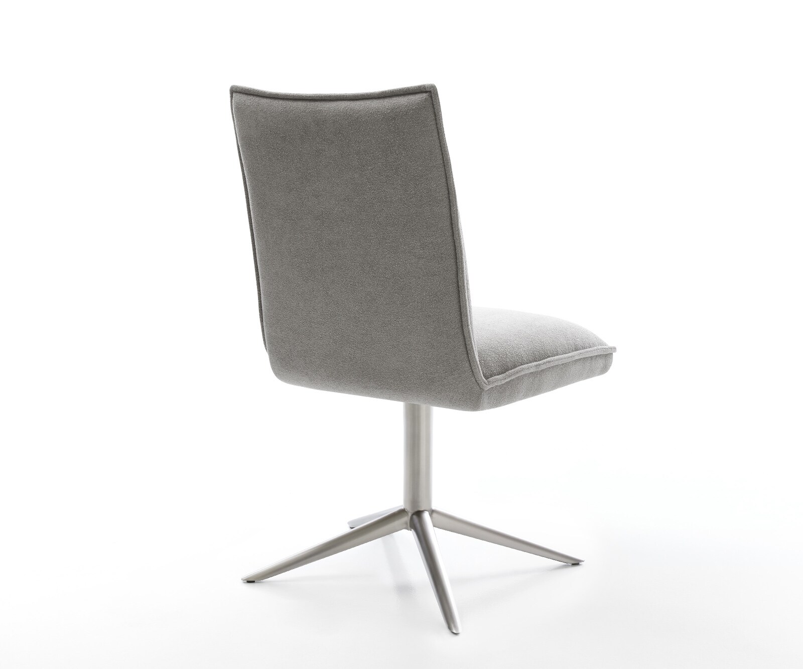 Draaistoel Lelio-Flex zachte stof met structuur grijs kruispoot roestvrij staal 360° draaibaar rocker-functie pocketveer kern 5