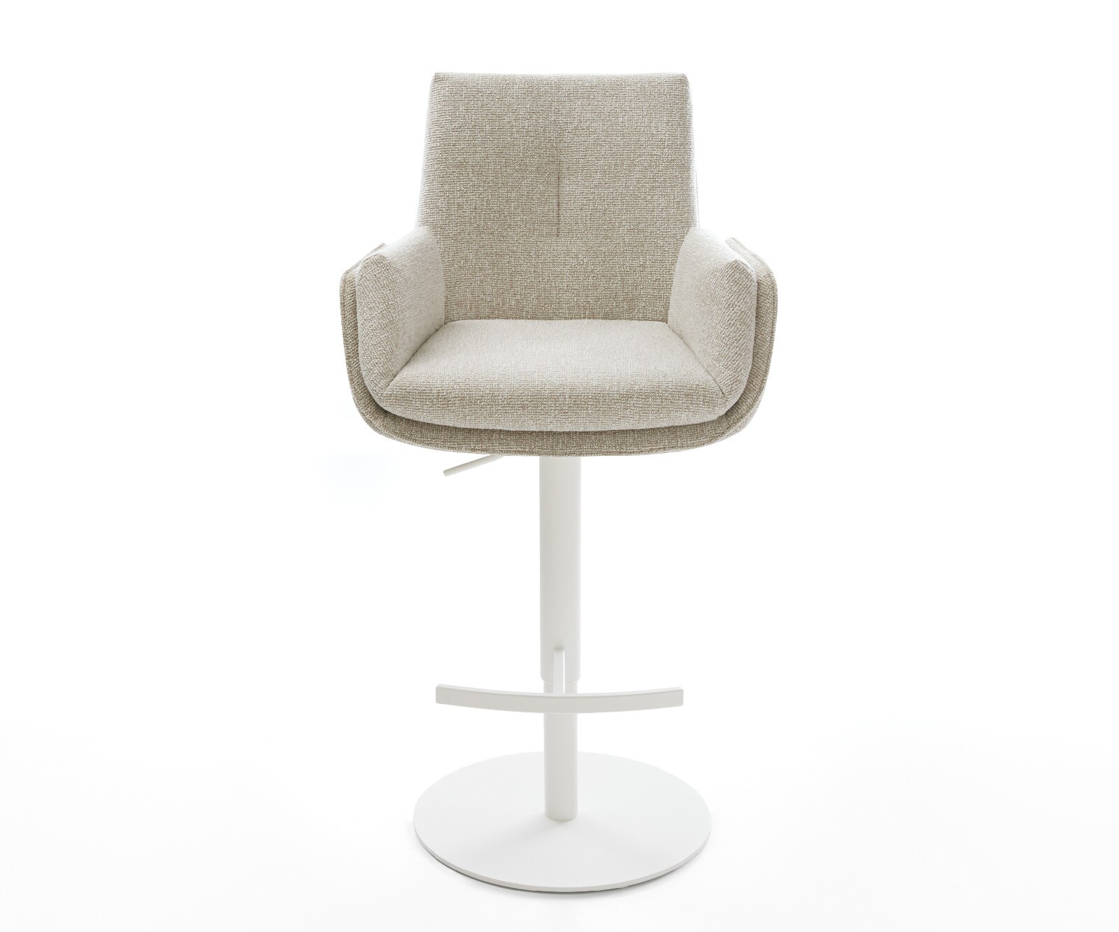 Barstoel Clea-Flex Zachte Geweven stof Beige Draaivoet in hoogte verstelbaar wit Wit 2