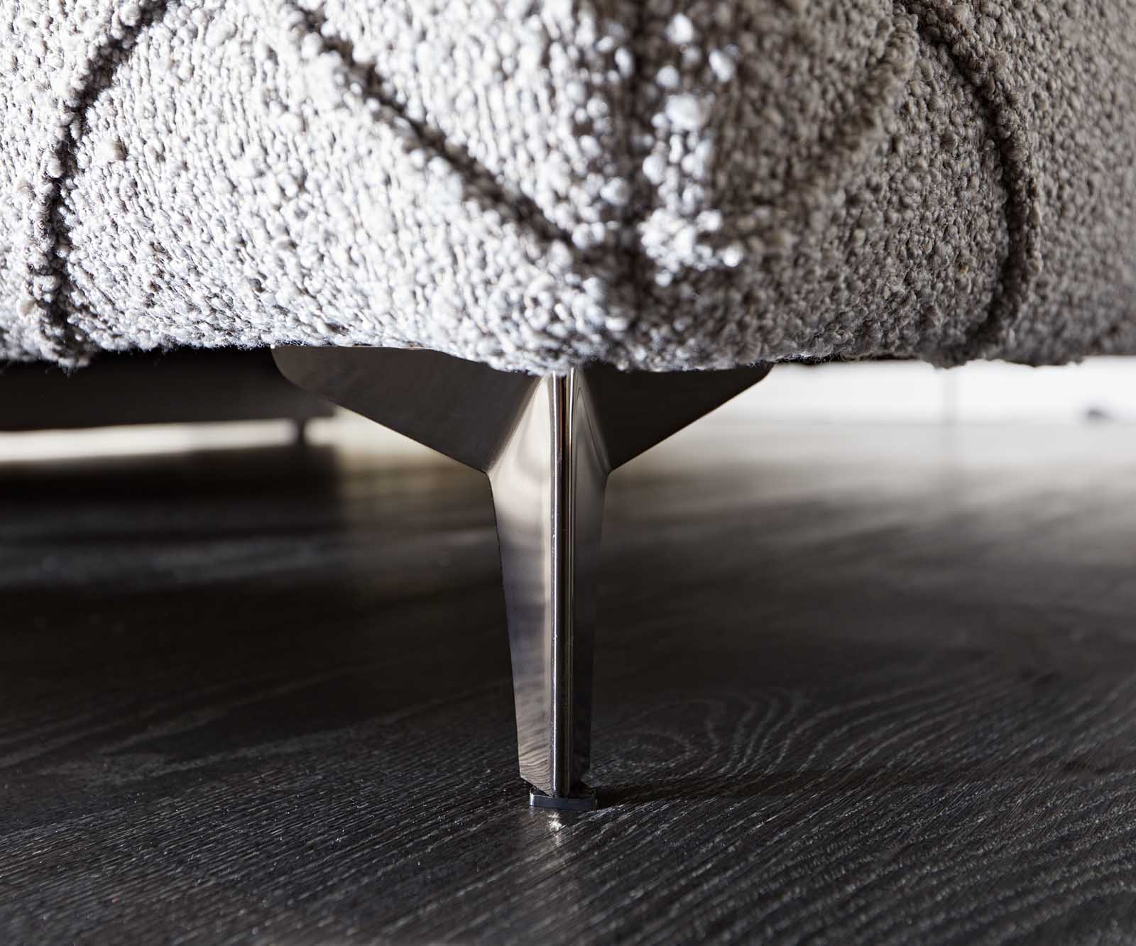 Bedframe Nayara 140x200 cm bouclé zilvergrijs gestoffeerd 7