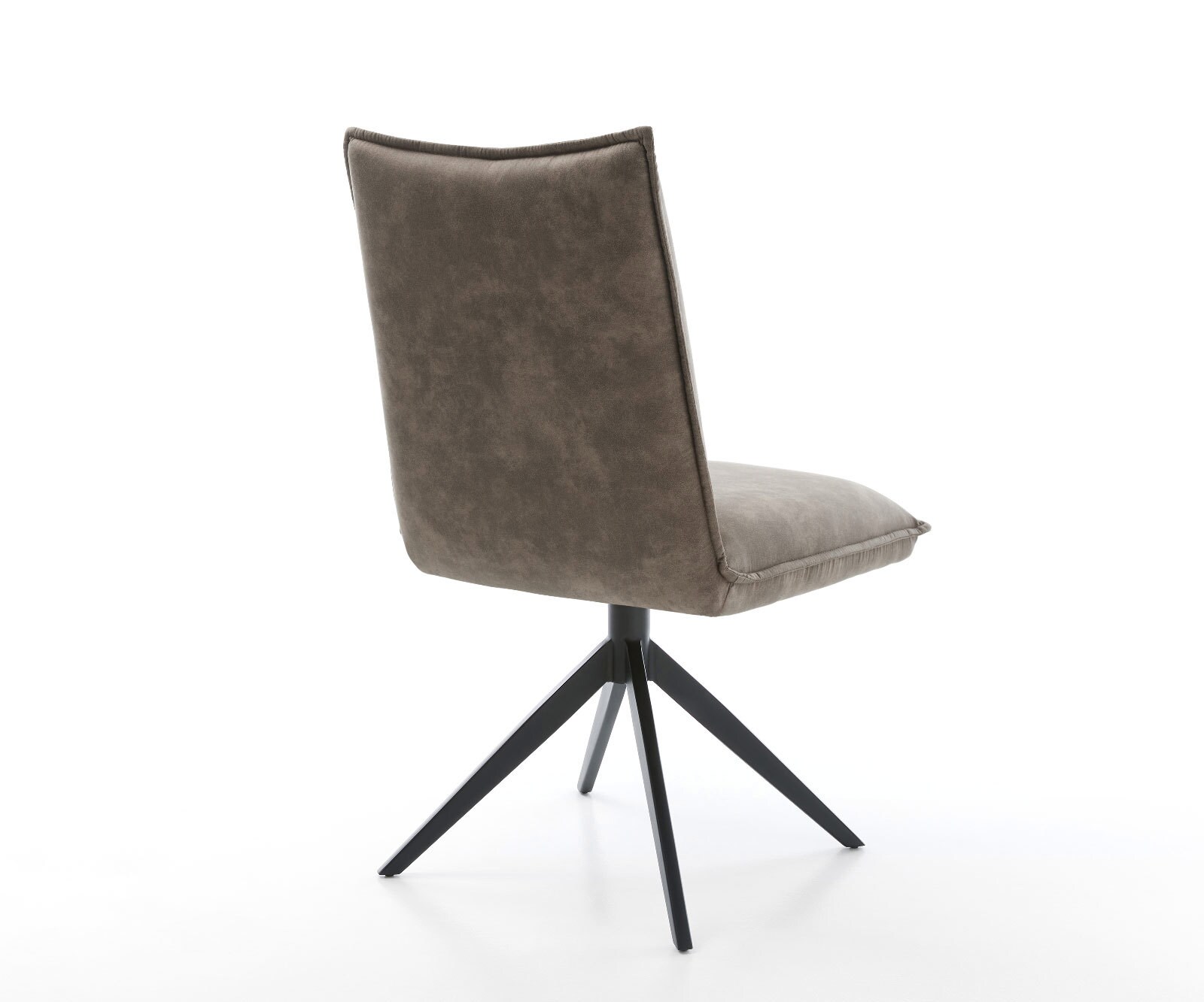 Draaistoel Lelio-Flex microvelours taupe vintage kruisframe breed zwart 360° draaibaar rocker-functie pocketveer kern 4