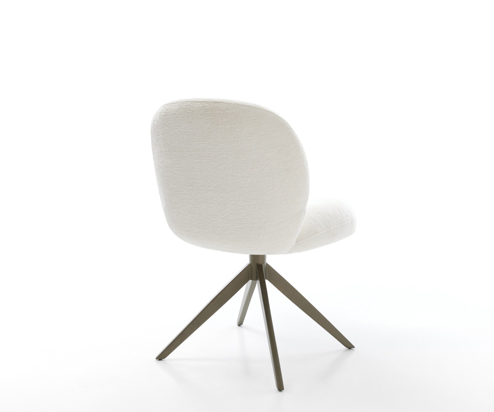 Draaistoel Nube-Flex bouclé zacht beige kruisframe breed afwerking met titanium 360° draaibaar rocker-functie pocketveer kern 5
