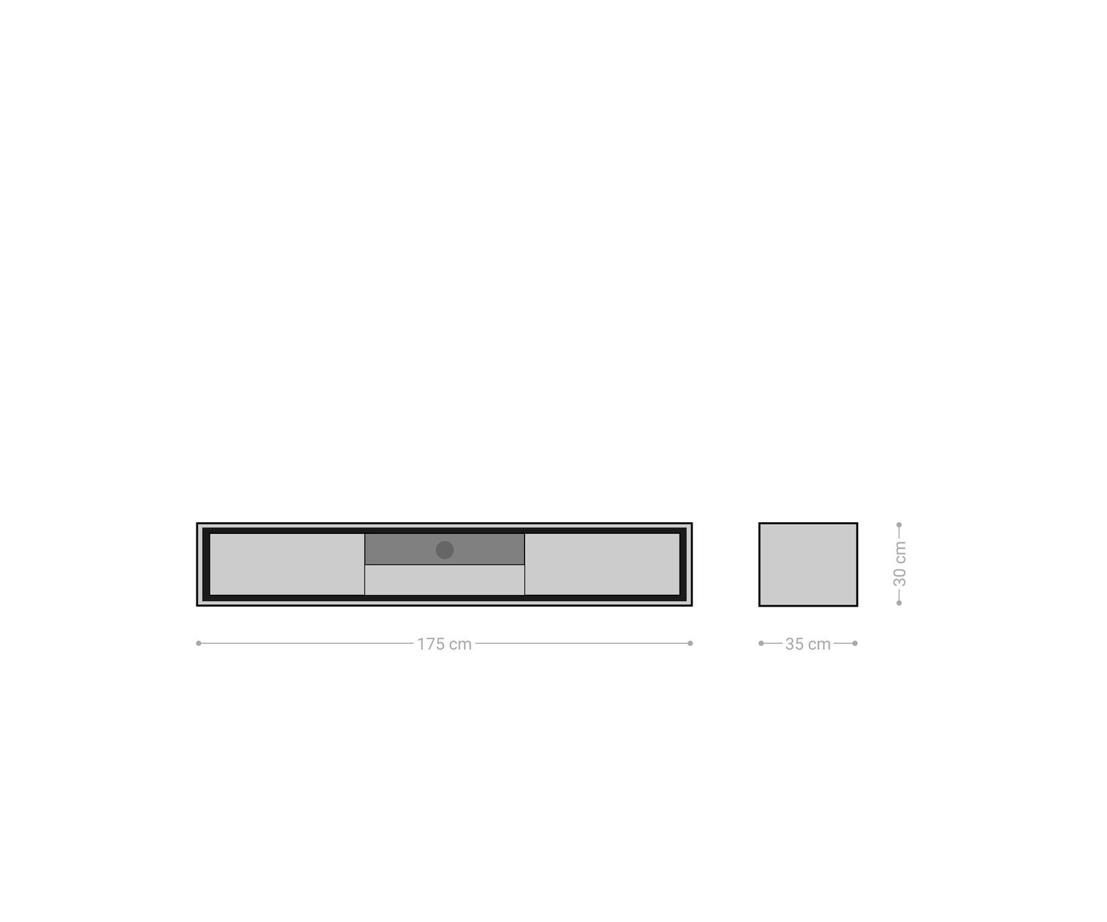 Tv-meubel Stonegrace 175 cm acacia bruin steenfineer 2 deuren 1 lade 1 legplank zwevend 5