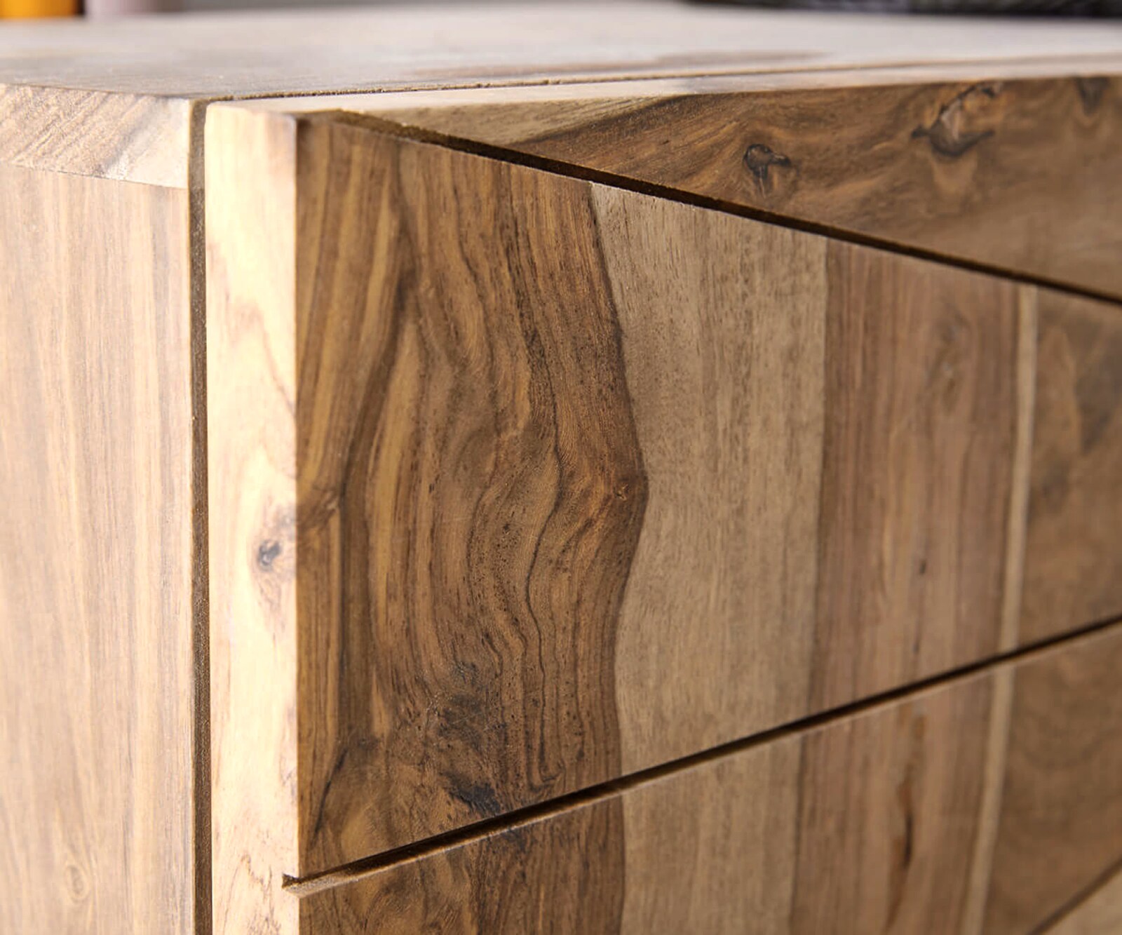 Designer TV-meubel Wyatt 175 cm sheesham natuur 3 lades 3