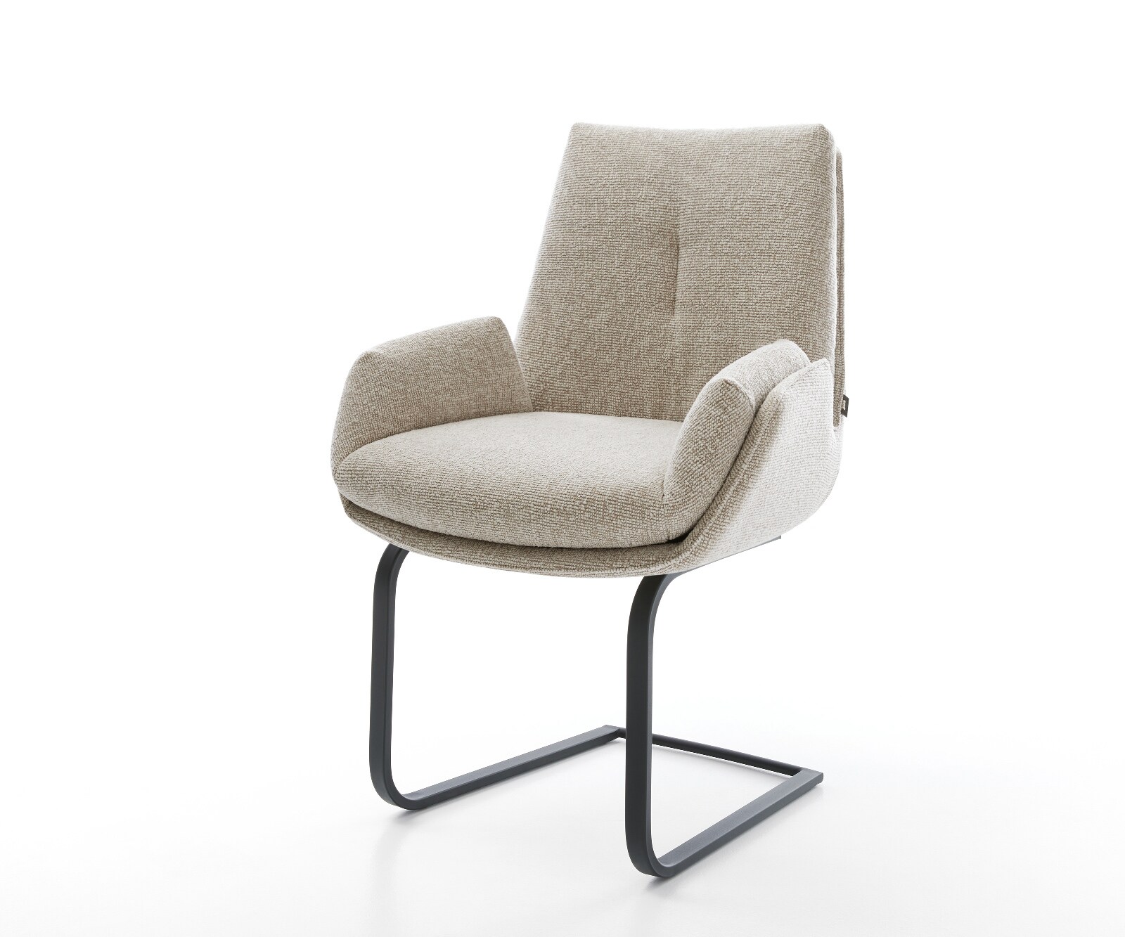 Sledemodel Clea-Flex geweven stof beige sledemodel vlak zwart pocketveer kern 1