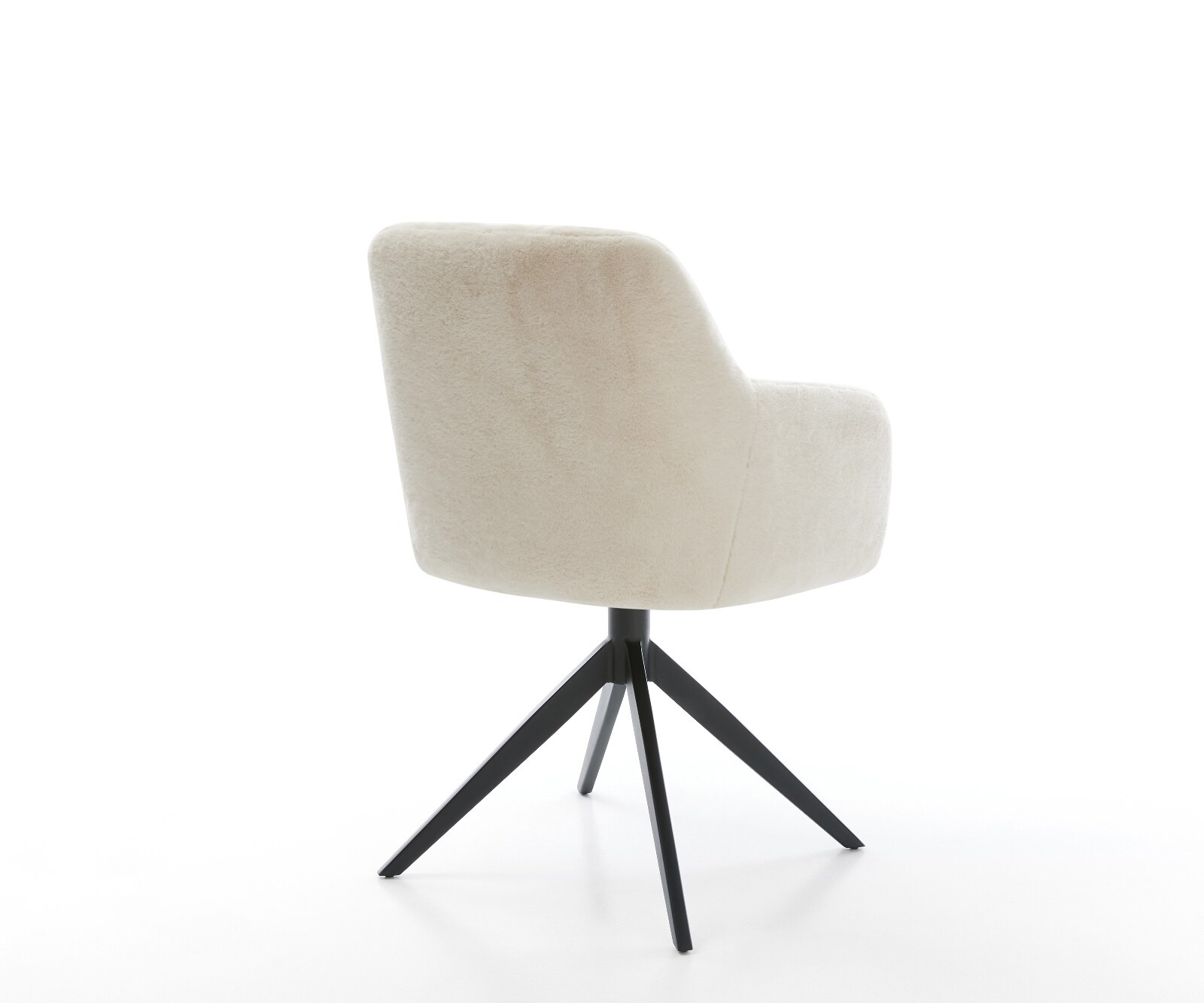 Draaistoel Greg-Flex pluchen crème-wit kruisframe breed zwart 360° draaibaar rocker-functie pocketveer kern 5