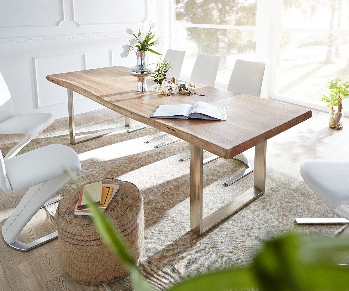 Eettafelblad Edge 260x100cm XL acacia natuur Live-Edge 4
