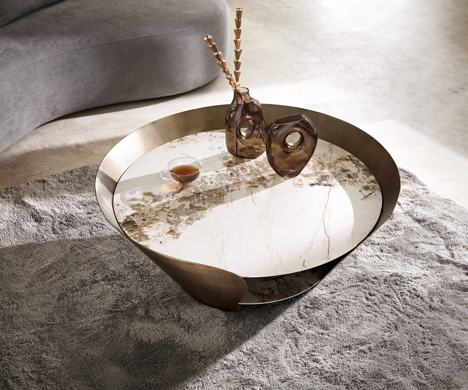 Salontafel Skafi 100x40 cm keramiek minas melange metallic goud 5 Salontafel Skafi 100x40 cm keramiek minas melange metallic goud 5