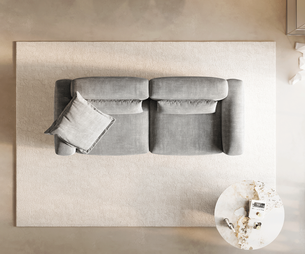 Bigsofa Freestyle 280x110 cm Zachte stof met structuur Grijs kapnaad 5