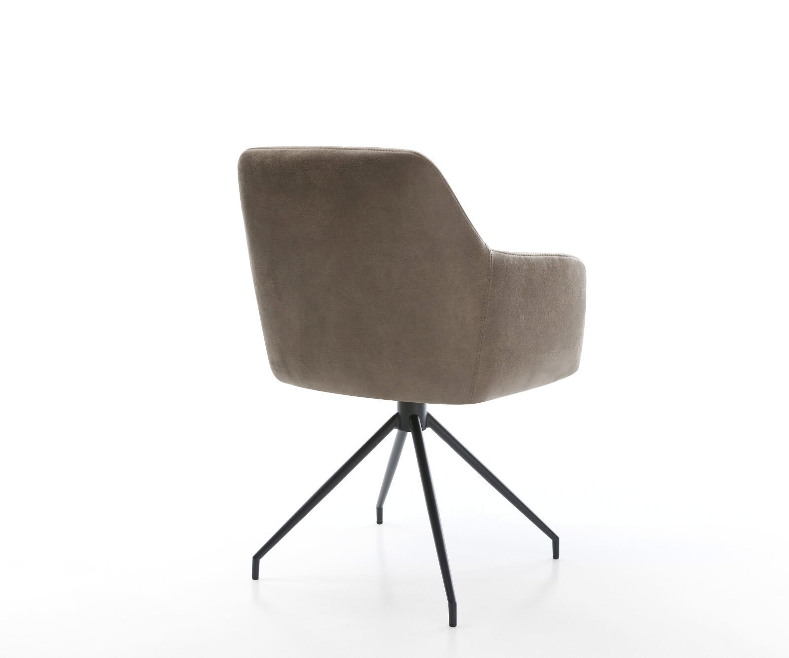 Eetkamerstoel Greg-Flex microvelours taupe vintage kruisframe conisch zwart pocketveer kern 4