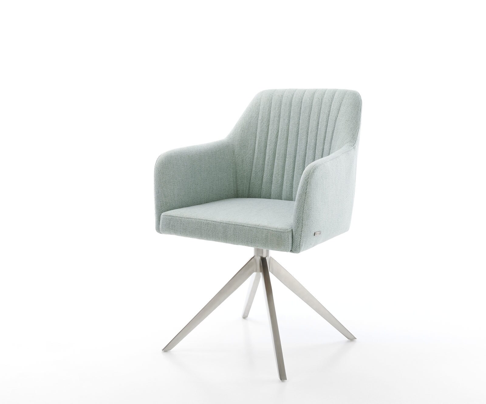 Eetkamerstoel Greg-Flex stripes mint kruisframe breed roestvrij staal pocketveer kern