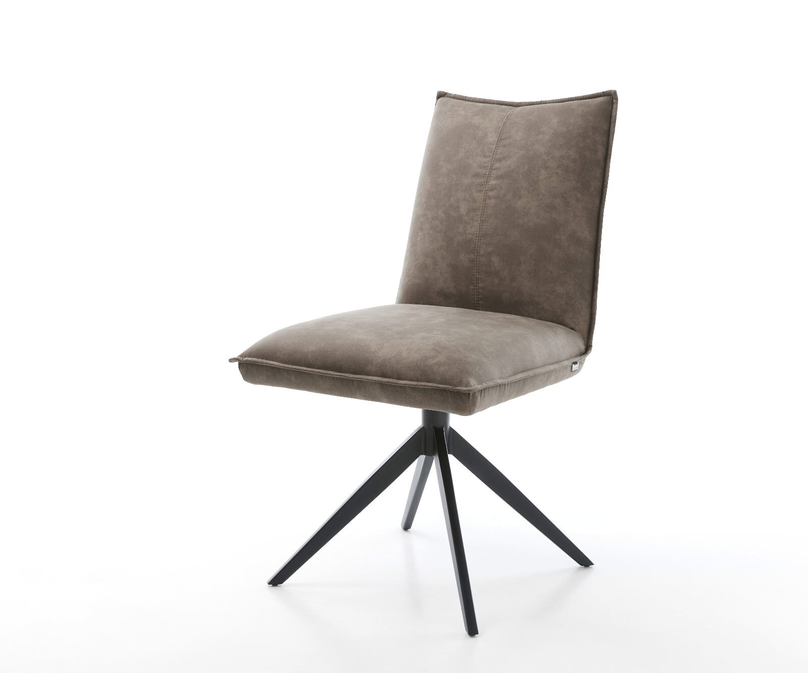 Draaistoel Lelio-Flex microvelours taupe vintage kruisframe breed zwart 360° draaibaar rocker-functie pocketveer kern