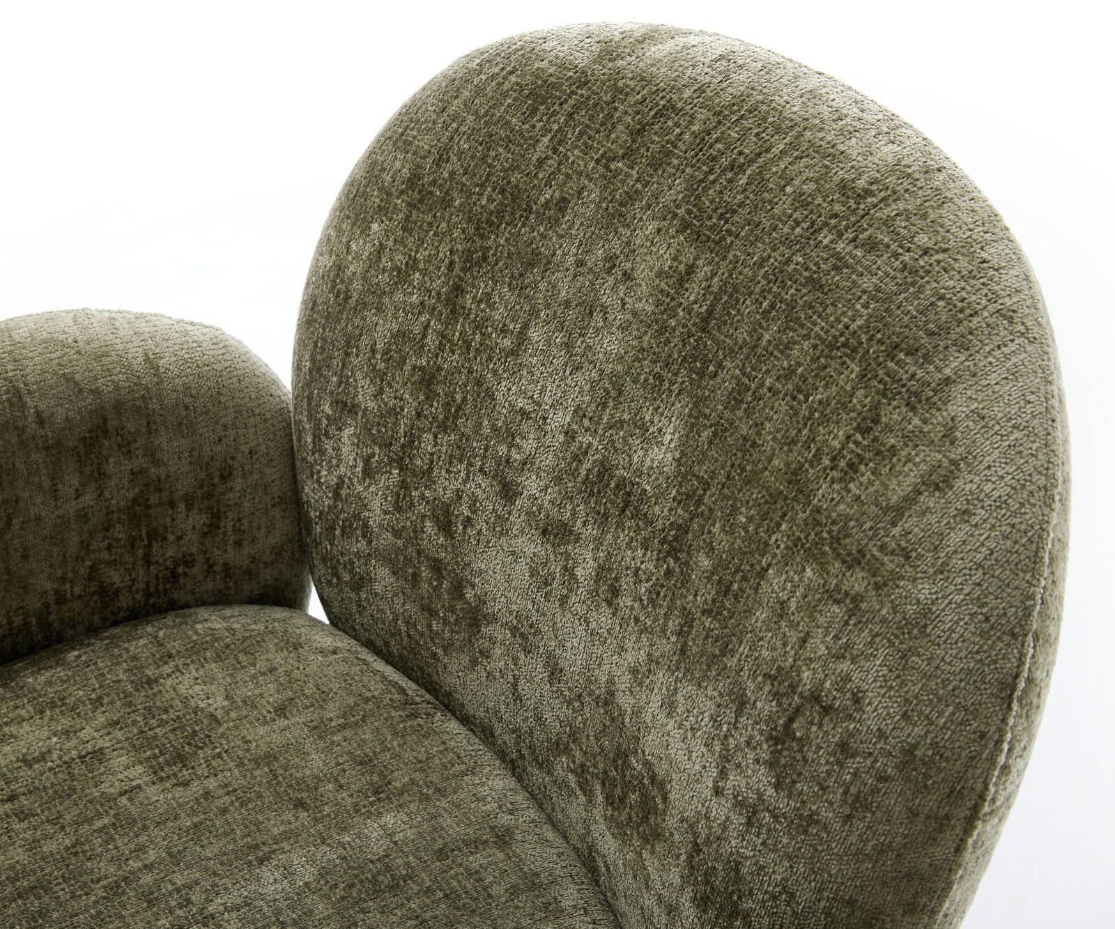 Draaistoel Nube-Flex met armleuning chenille olijfgroen kruispoot grafiet 360° draaibaar rocker-functie pocketveer kern 3