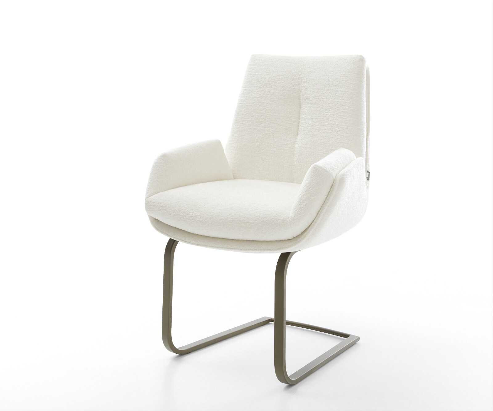 Sledemodel Clea-Flex bouclé zacht beige sledemodel vlak afwerking met titanium pocketveer kern 1