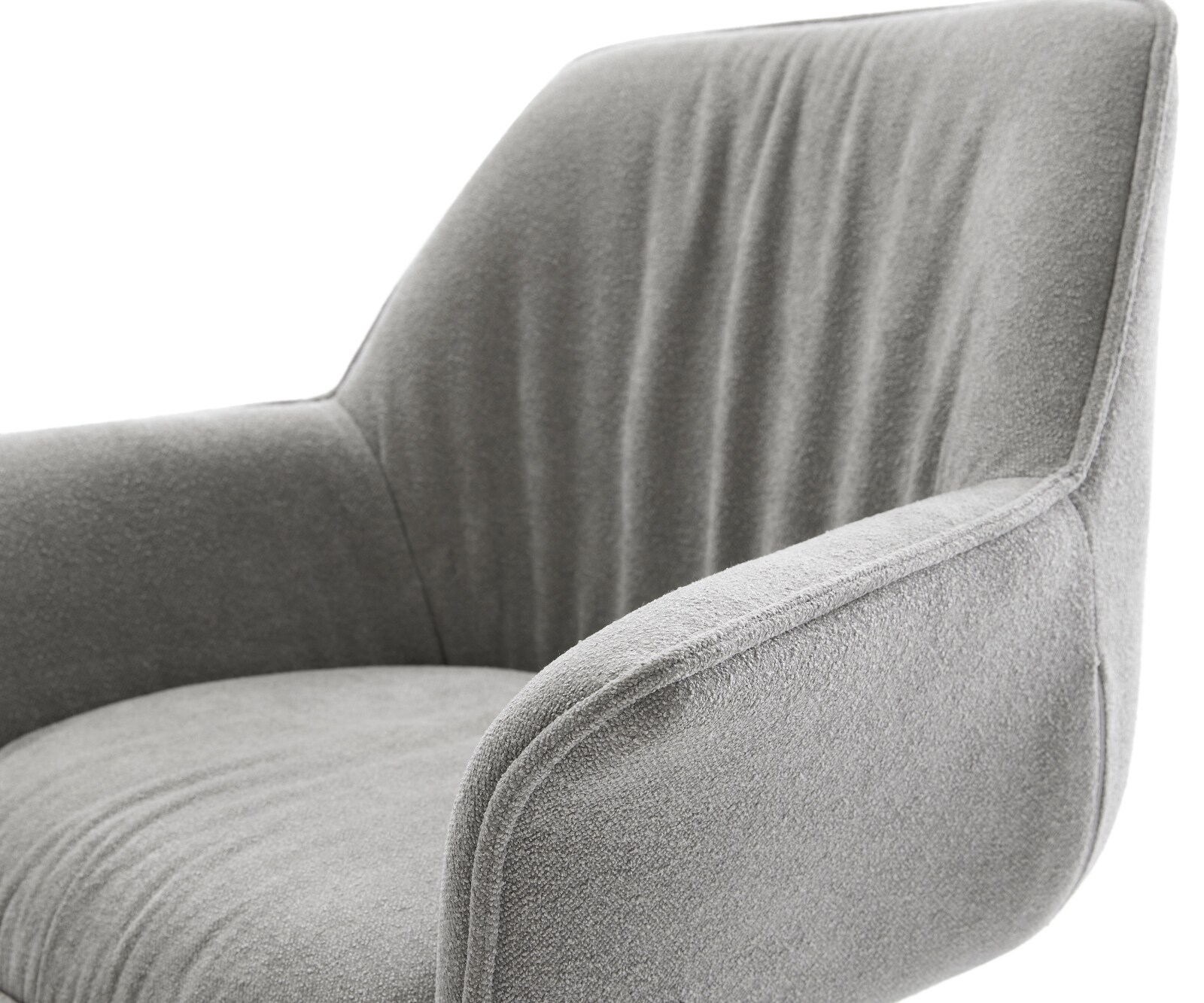 Draaistoel Keila-Flex met armleuning zachte stof met structuur grijs kruisframe breed roestvrij staal 360° draaibaar rocker-functie 4