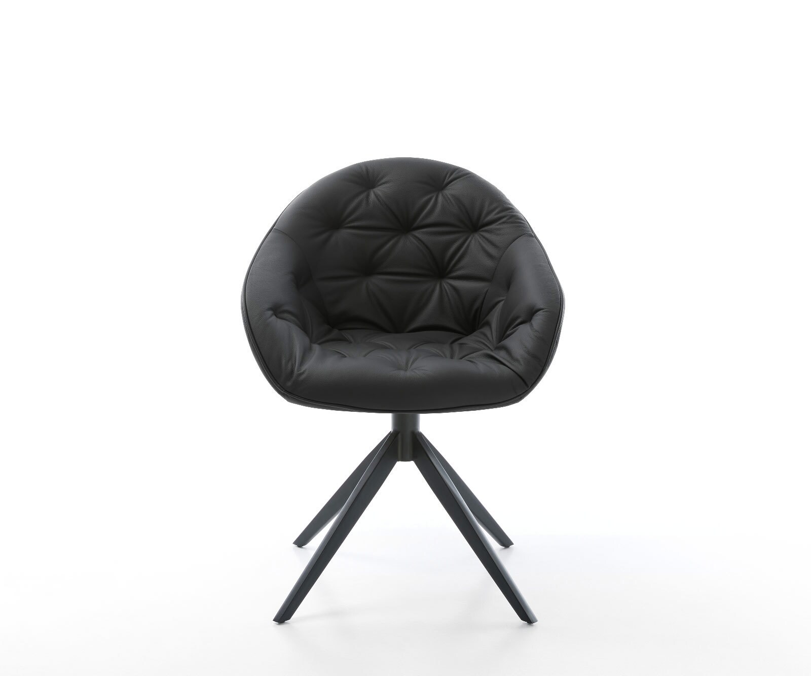 Draaistoel Gaio-Flex echt leer zwart kruisframe breed zwart 360° draaibaar rocker-functie 1