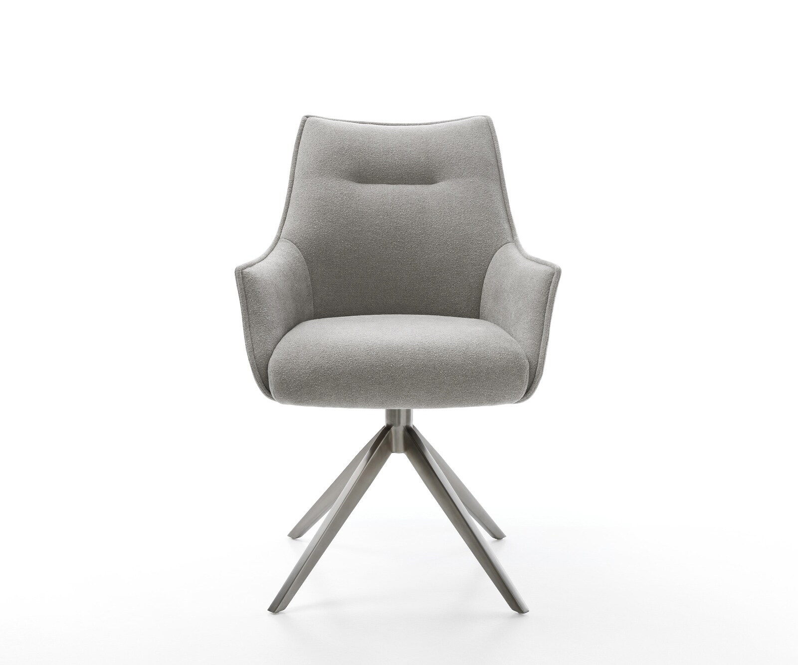 Draaistoel Alja-Flex met armleuning zachte stof met structuur grijs kruisframe breed grafiet 360° draaibaar rocker-functie pocketveer kern 1