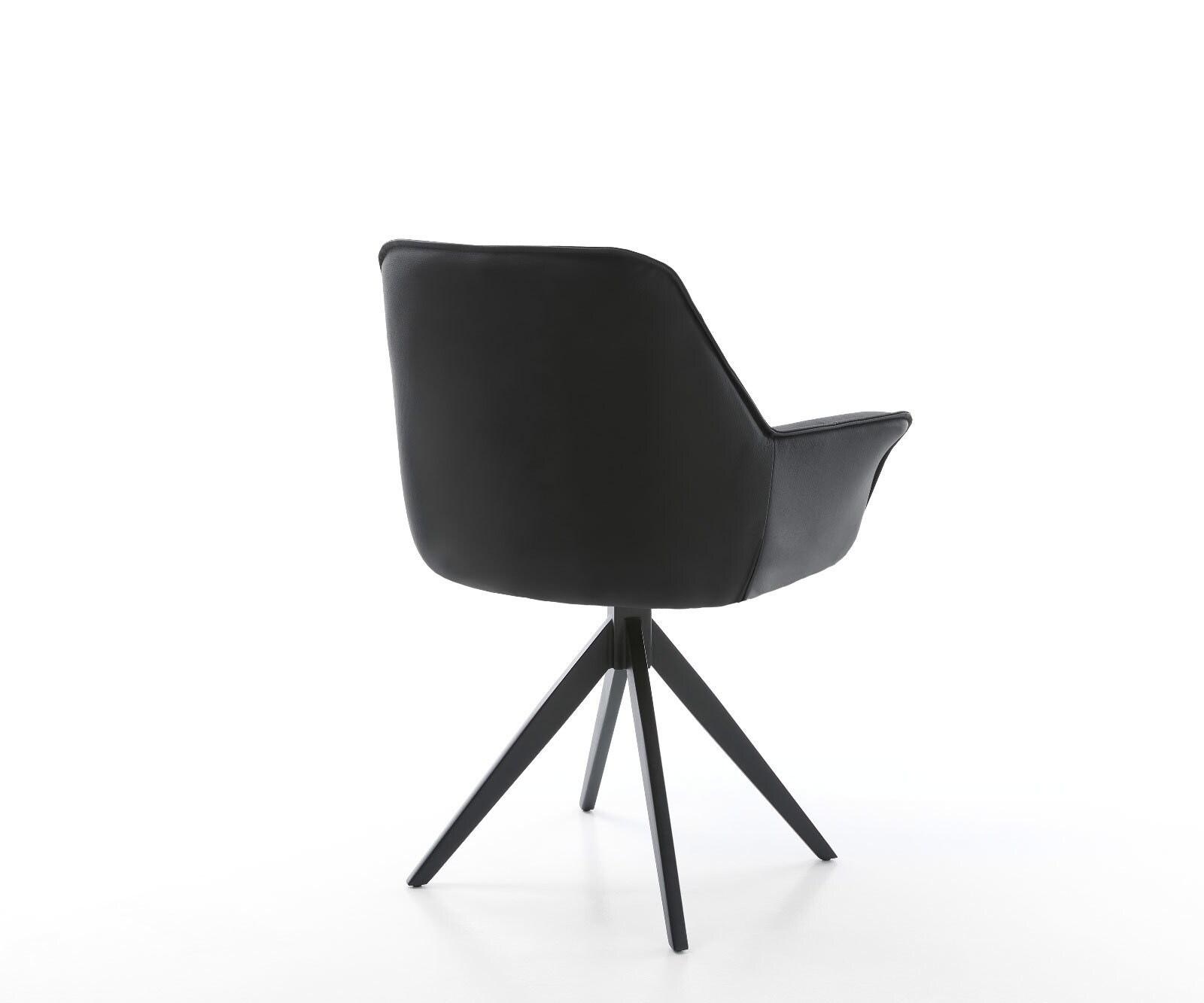 Eetkamerstoel Kaira-Flex echt leer zwart kruisframe hoekig zwart 4 Eetkamerstoel Kaira-Flex echt leer zwart kruisframe hoekig zwart 4