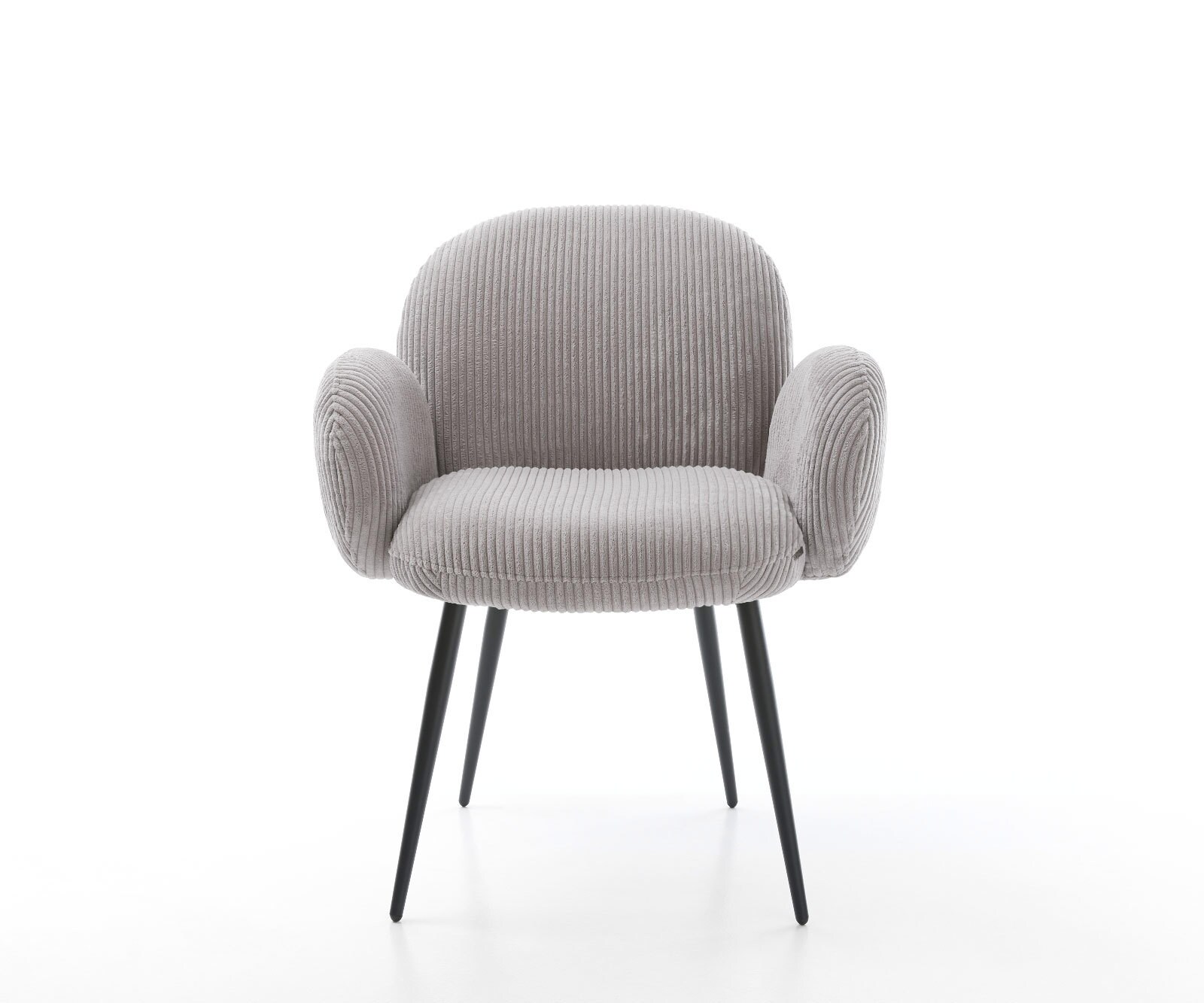 Eetkamerstoel Nube-Flex met armleuning koord zilver grijs 4-poot conisch zwart pocketveer kern 1 Eetkamerstoel Nube-Flex met armleuning koord zilver grijs 4-poot conisch zwart pocketveer kern 1