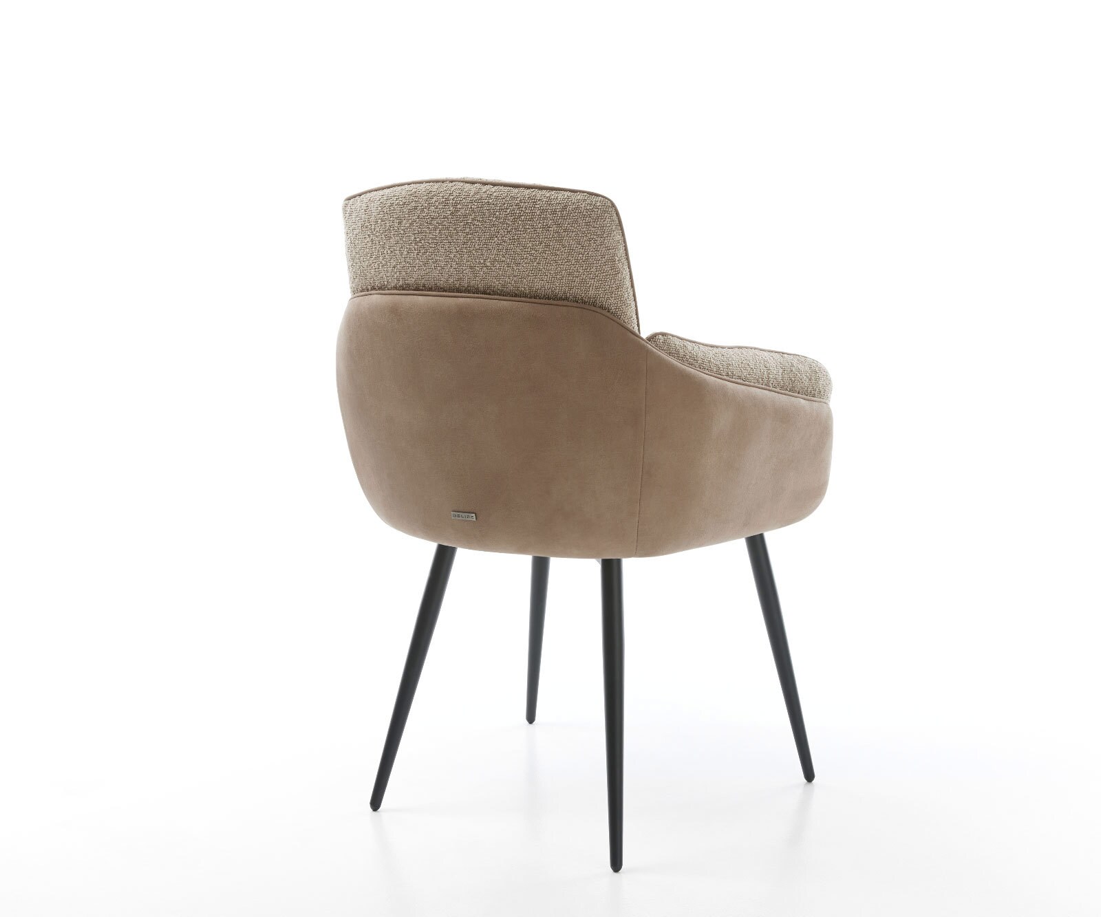 Eetkamerstoel Luan-Flex met armleuning materiaalmix mud 4-poot conisch zwart 3 Eetkamerstoel Luan-Flex met armleuning materiaalmix mud 4-poot conisch zwart 3