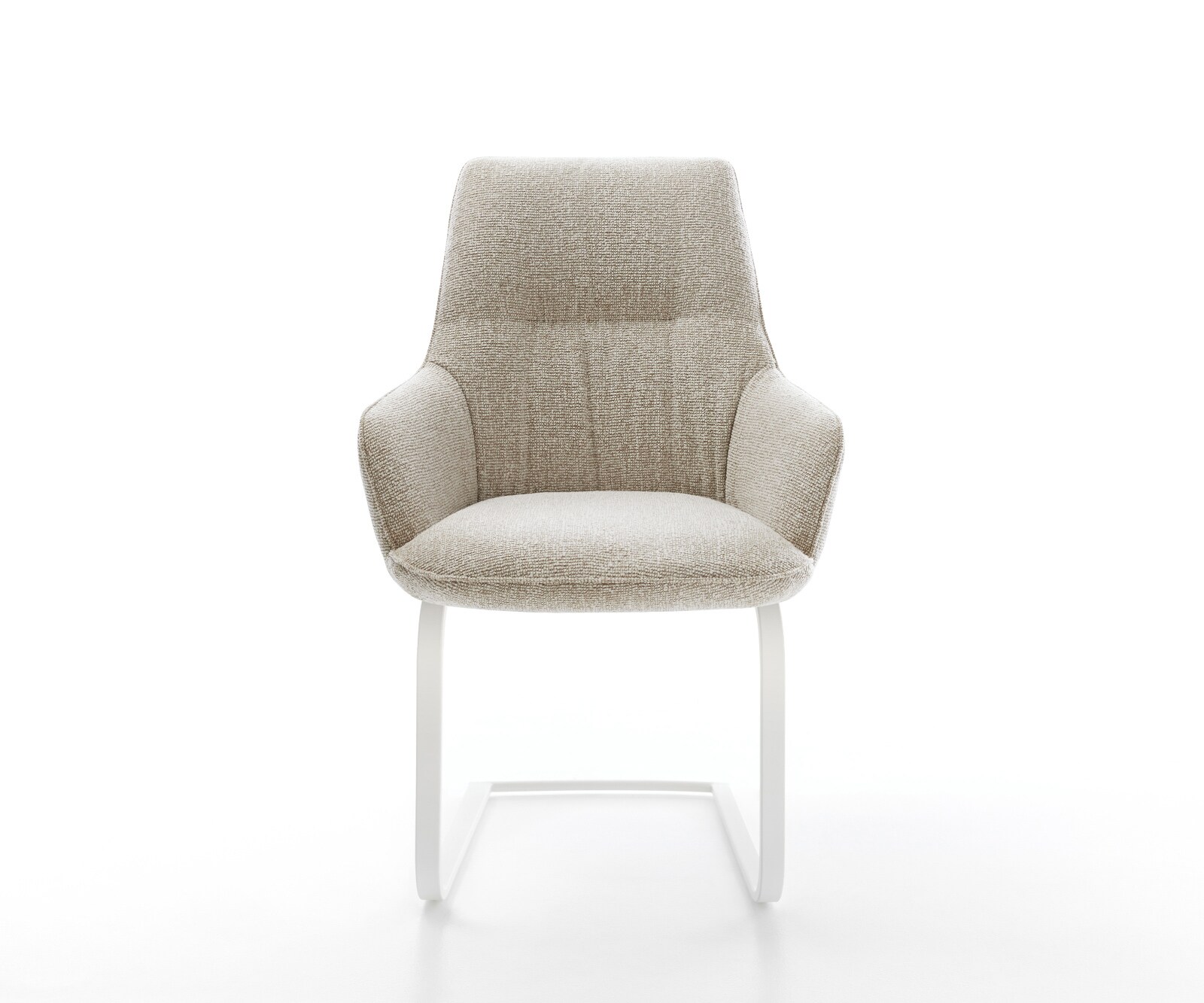 Sledemodel Zelia-Flex met armleuning geweven stof beige sledemodel vlak wit pocketveer kern 1