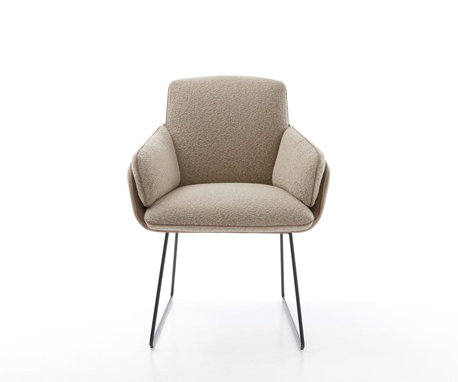 Eetkamerstoel Luan-Flex met armleuning materiaalmix mud slipframe zwart 1 Eetkamerstoel Luan-Flex met armleuning materiaalmix mud slipframe zwart 1