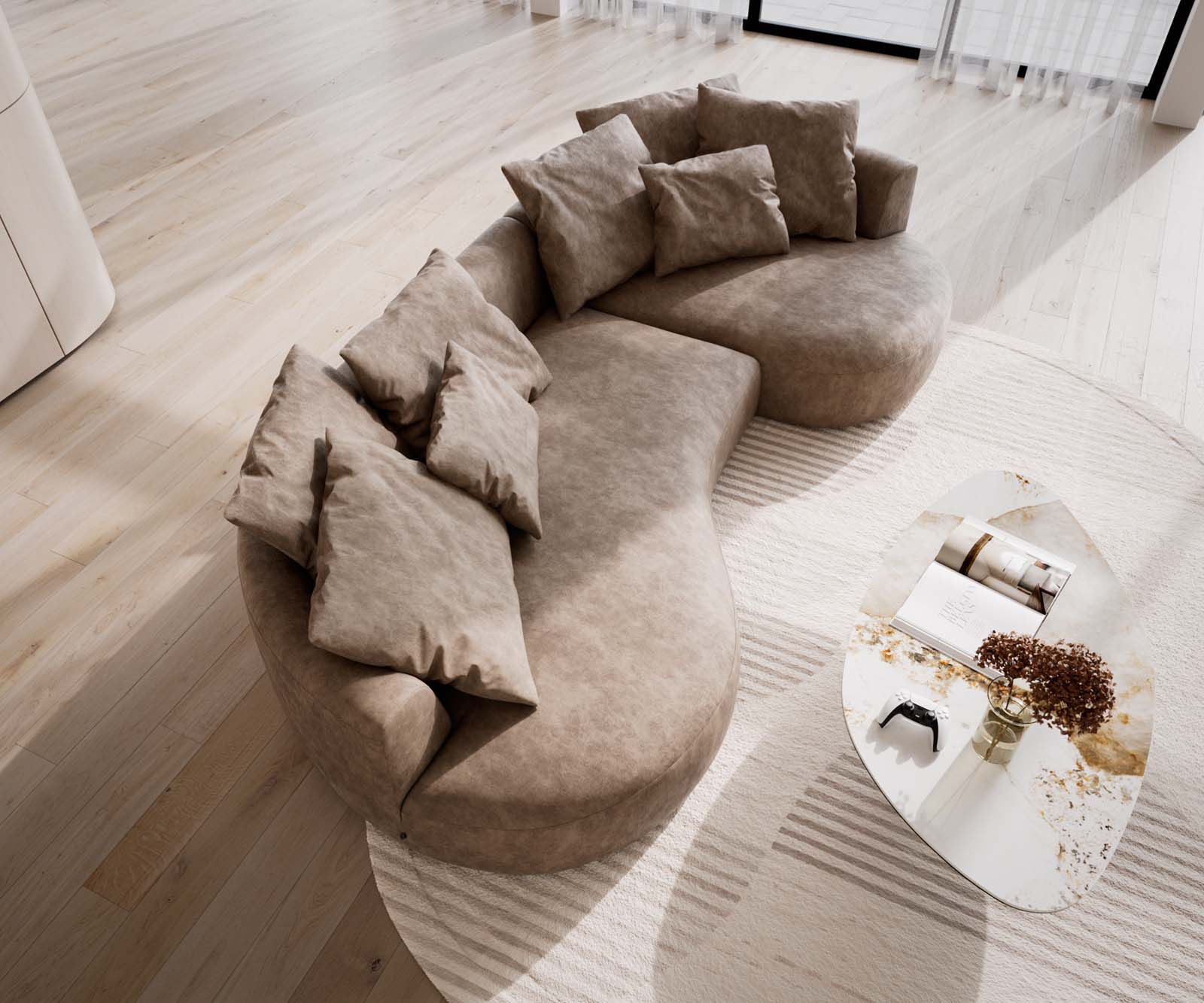 Edina bank 330x170 cm microvezel taupe vintage 3