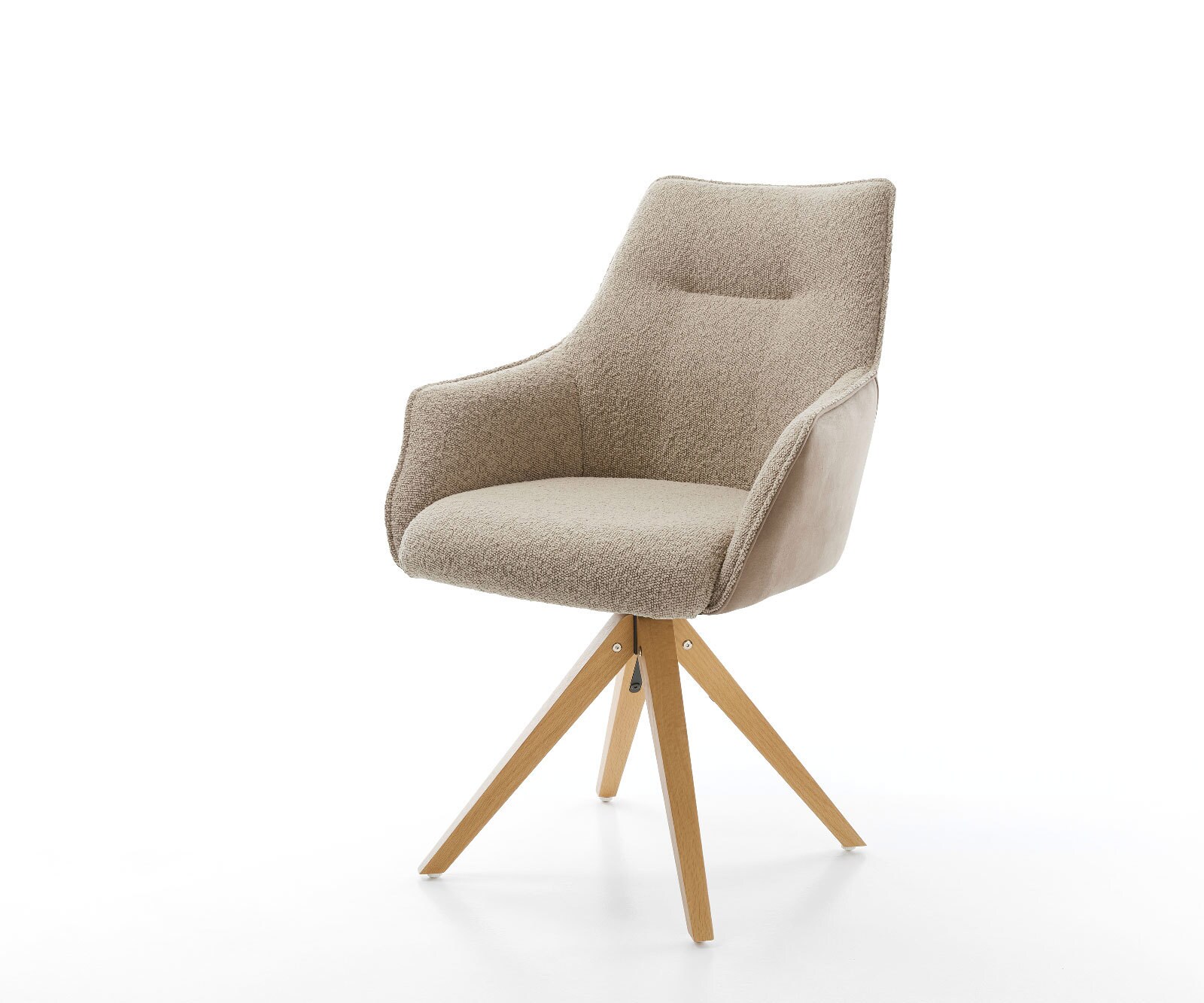 Draaistoel Alja-Flex met armleuning materiaalmix mud houten frame hoekig natuur 180° draaibaar pocketveer kern