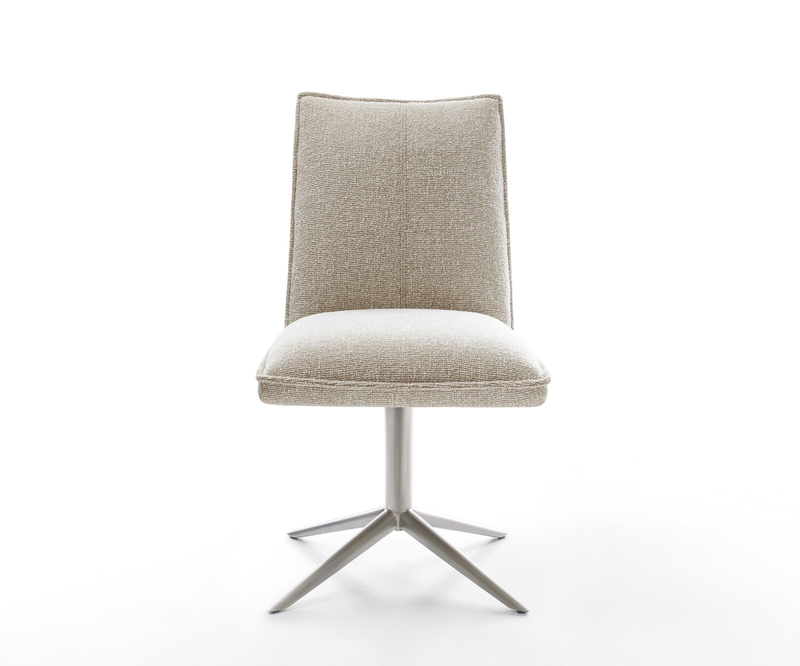 Draaistoel Lelio-Flex geweven stof beige kruispoot roestvrij staal 360° draaibaar rocker-functie pocketveer kern 2