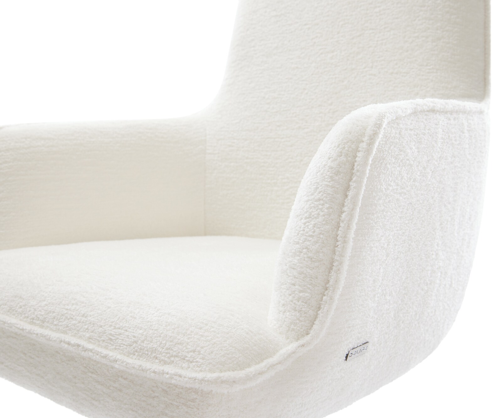 Sledemodel Heira-Flex met armleuning bouclé zacht beige sledemodel vlak wit pocketveer kern 4