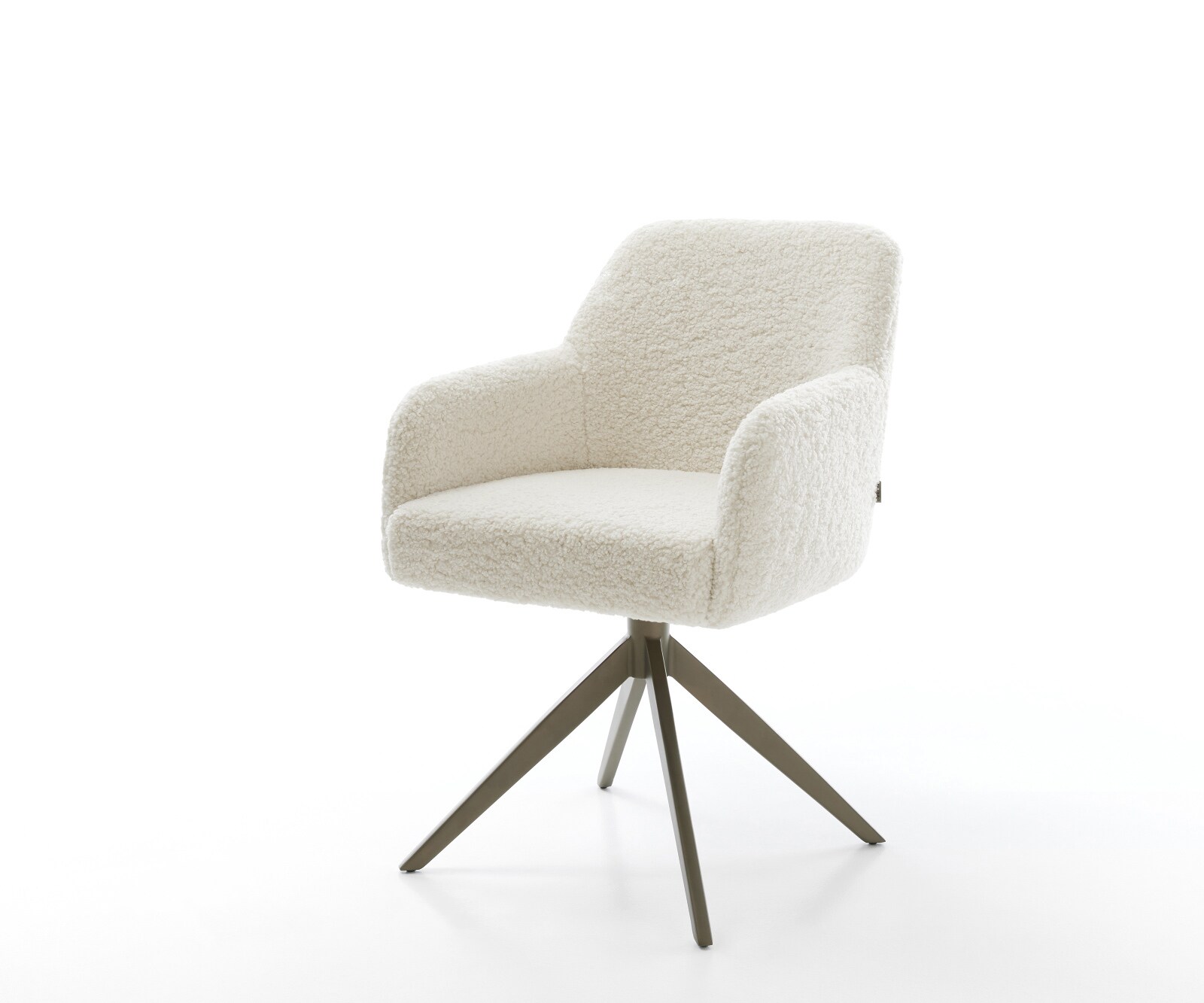 Draaistoel Greg-Flex teddy beige kruisframe breed afwerking met titanium 360° draaibaar rocker-functie pocketveer kern 1