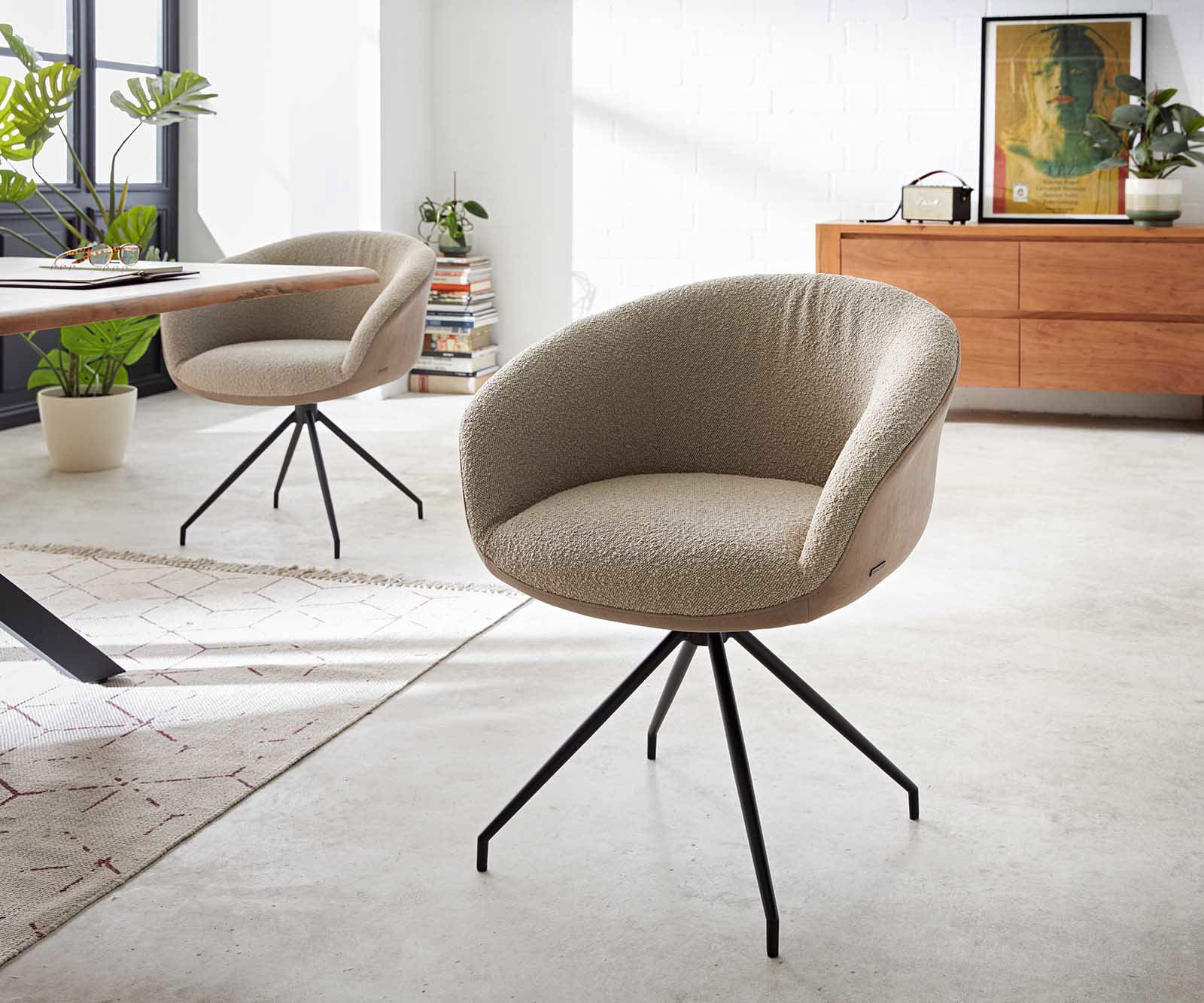 Draaistoel Vinka-Flex met armleuning materiaalmix mud kruisframe conisch zwart 180° draaibaar pocketveer kern Draaistoel Vinka-Flex met armleuning materiaalmix mud kruisframe conisch zwart 180° draaibaar pocketveer kern