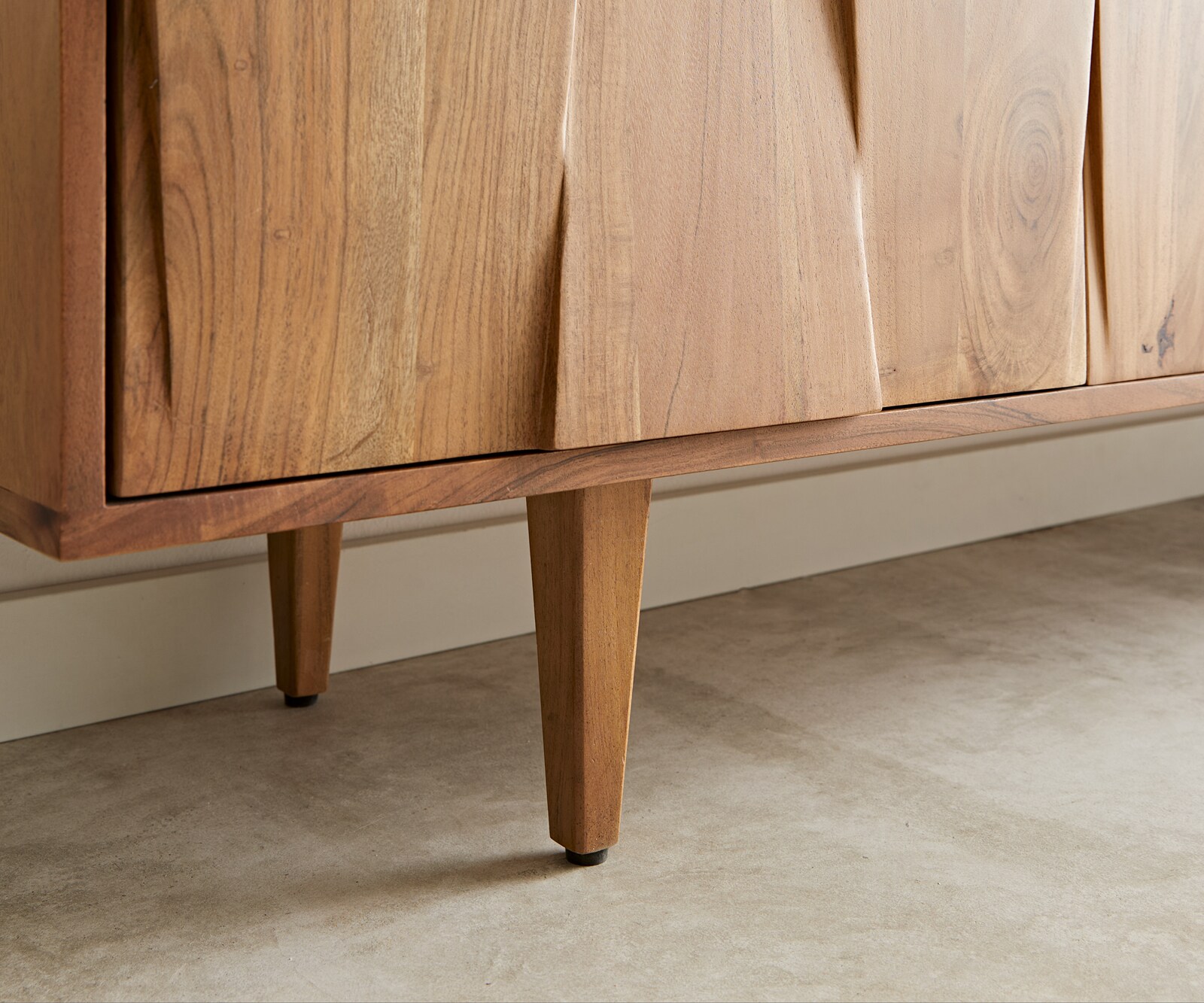 Tv-meubel Shia 200cm acacia natuur marmer grijs-wit 4 deuren 6