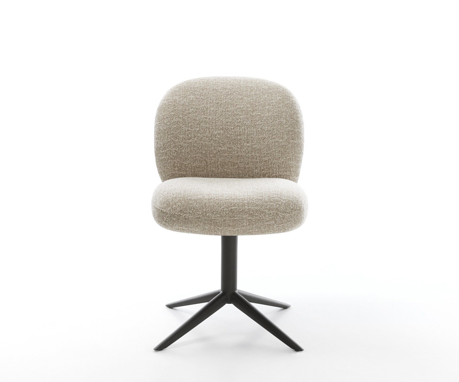 Draaistoel Nube-Flex geweven stof beige kruispoot zwart 360° draaibaar rocker-functie pocketveer kern 2