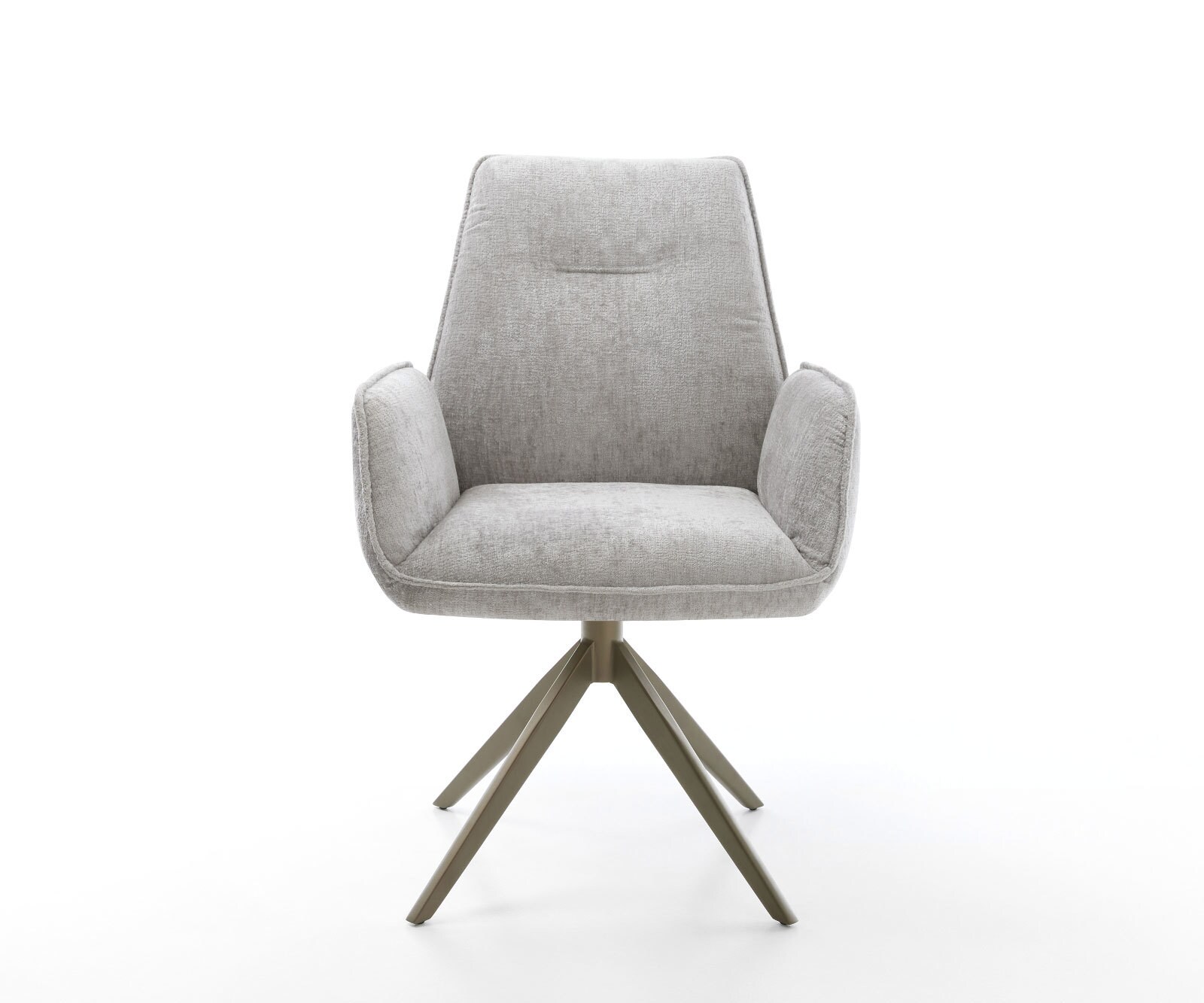 Draaistoel Zoa-Flex chenille zilver grijs kruisframe breed afwerking met titanium 360° draaibaar rocker-functie pocketveer kern 1