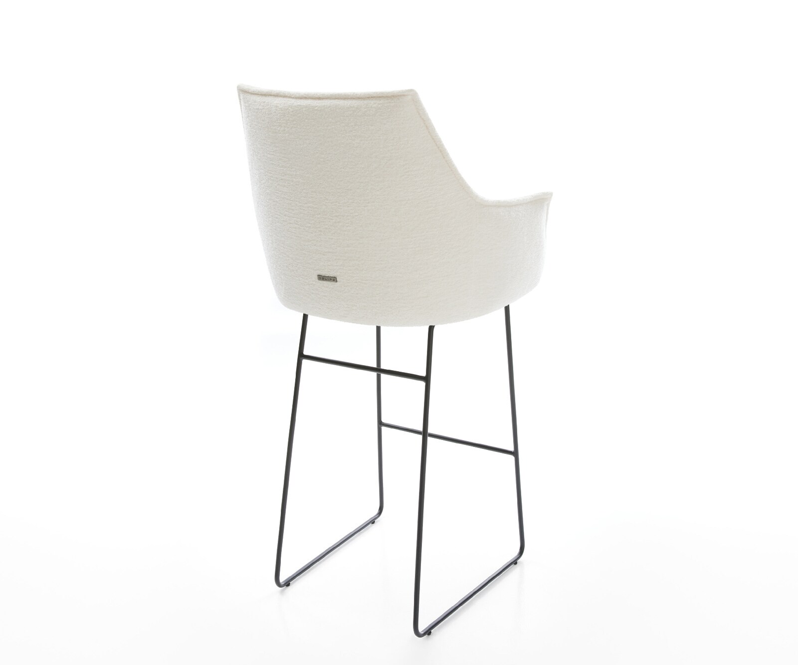 Barstoel Alja-Flex Bouclé zacht Beige Sledeonderstel metaal zwart Zwart Pocketvering 4