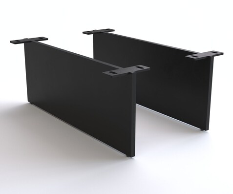 Poot zwevend 20 cm zwart metaal voor 60 cm diep kastmeubel (set van 2)