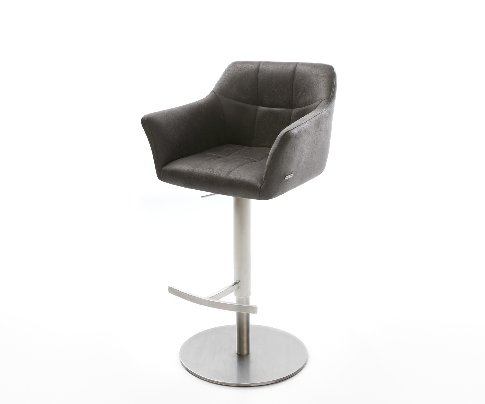 Barstoel Yulo-Flex vintage antraciet draaivoet hoogteverstelbaar roestvrijstaal Barstoel Yulo-Flex vintage antraciet draaivoet hoogteverstelbaar roestvrijstaal