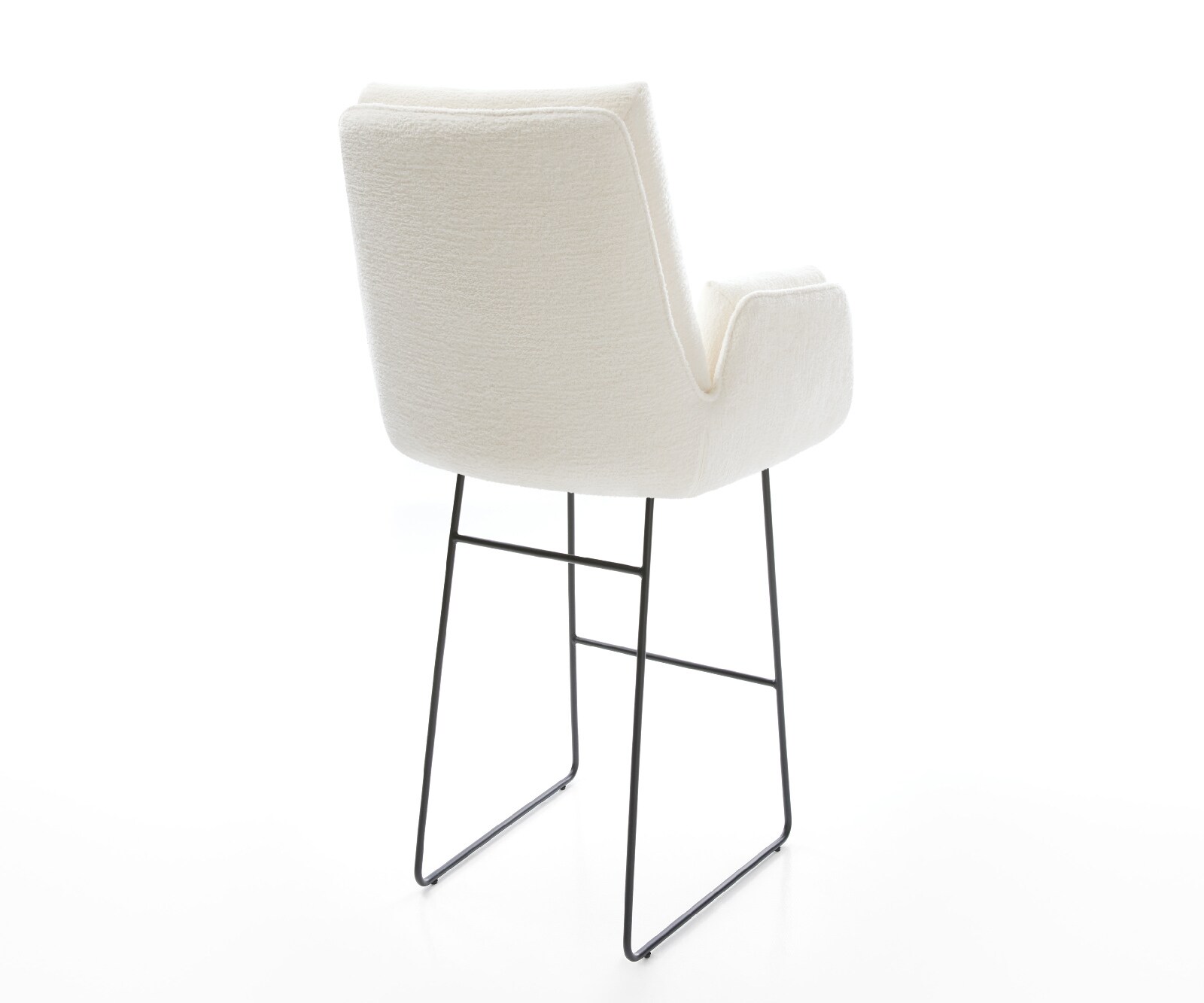 Barstoel Clea-Flex Bouclé zacht Beige Sledeonderstel metaal zwart Zwart 5