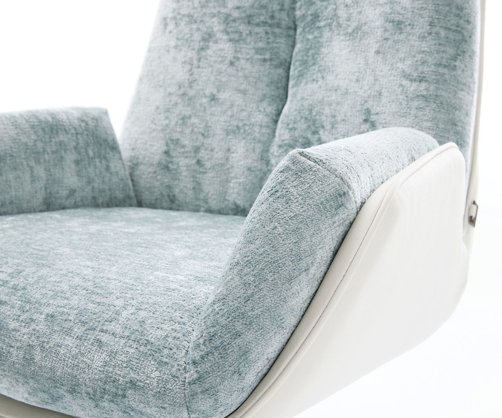Draaistoel Clea-Flex materiaalmix echt leer wit-pastelblauw kruisframe breed wit 360° draaibaar rocker-functie 3 Draaistoel Clea-Flex materiaalmix echt leer wit-pastelblauw kruisframe breed wit 360° draaibaar rocker-functie 3