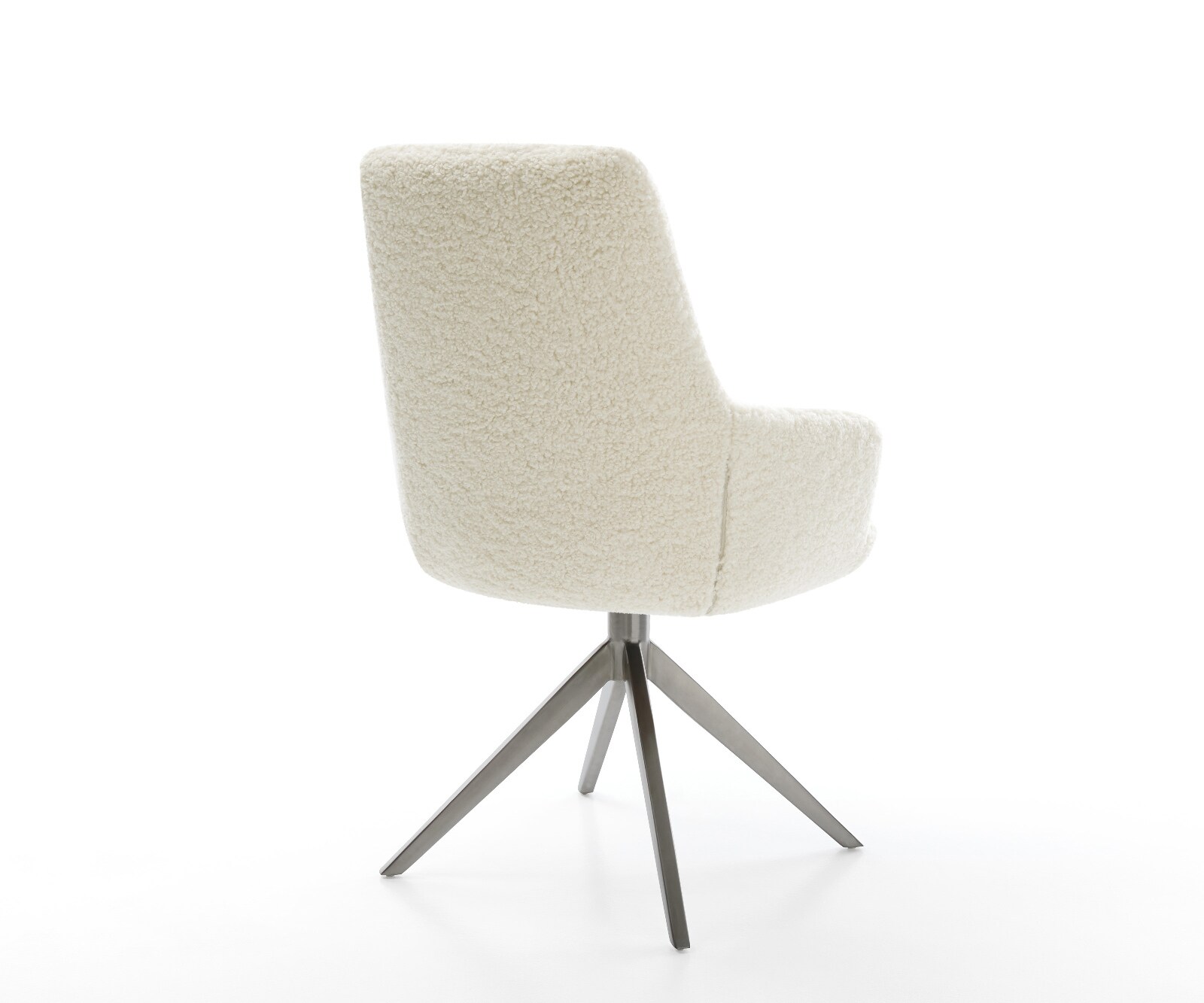 Draaistoel Zelia-Flex met armleuning teddy beige kruisframe breed grafiet 360° draaibaar rocker-functie pocketveer kern 5