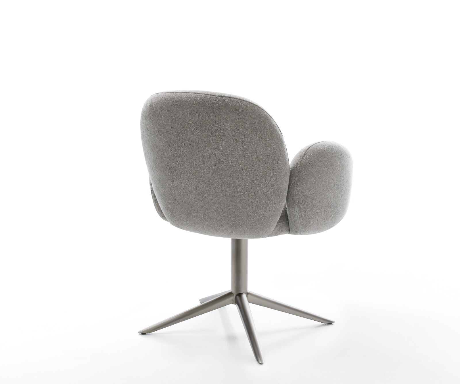 Draaistoel Nube-Flex met armleuning zachte stof met structuur grijs kruispoot grafiet 360° draaibaar rocker-functie pocketveer kern 5