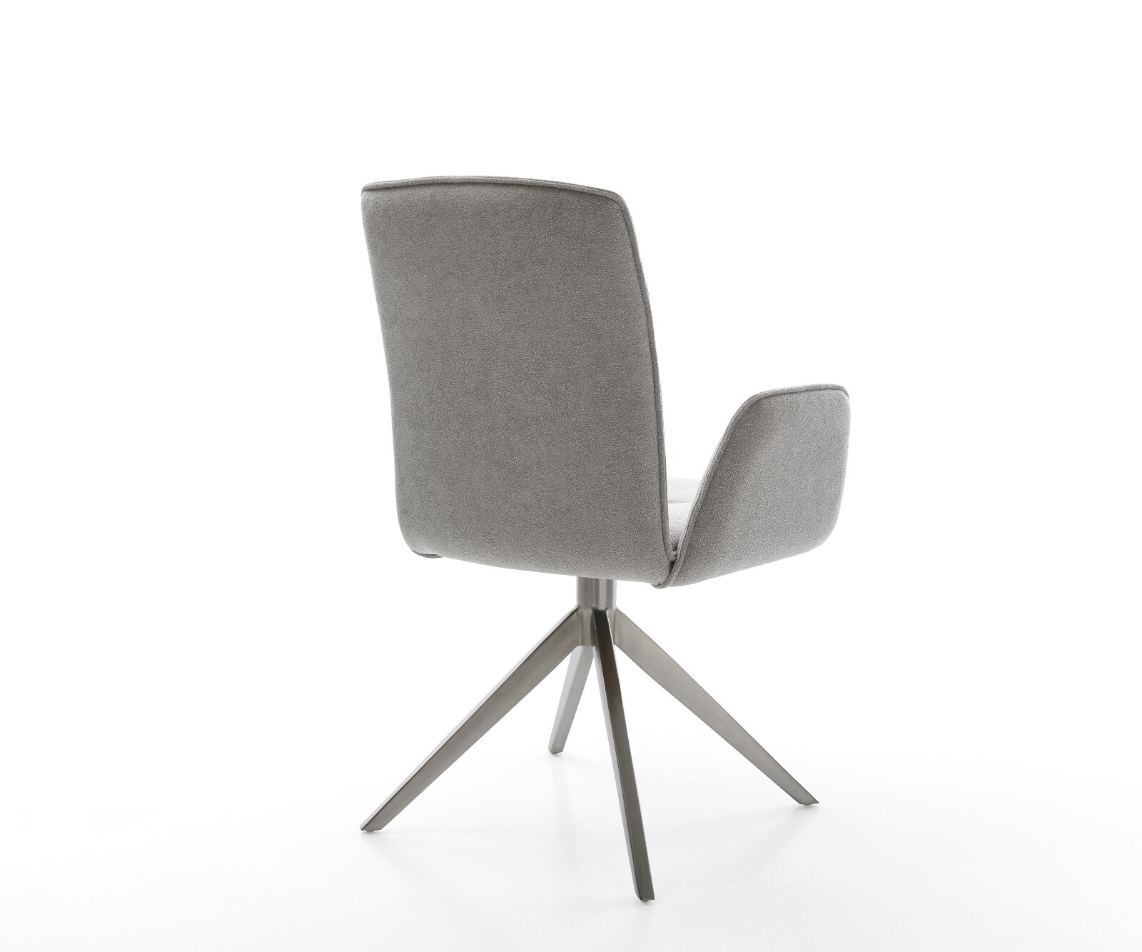 Draaistoel Vinja-Flex zachte stof met structuur grijs kruisframe breed grafiet 360° draaibaar rocker-functie 4