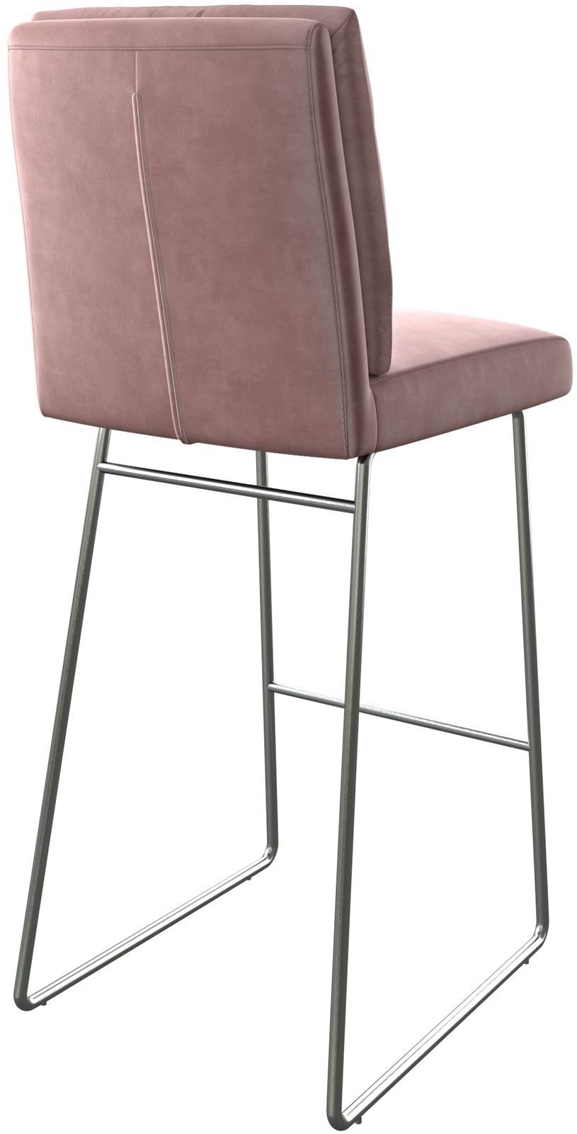 Barstoel Pela-Flex fluweel rosé slipframe roestvrij staal 4