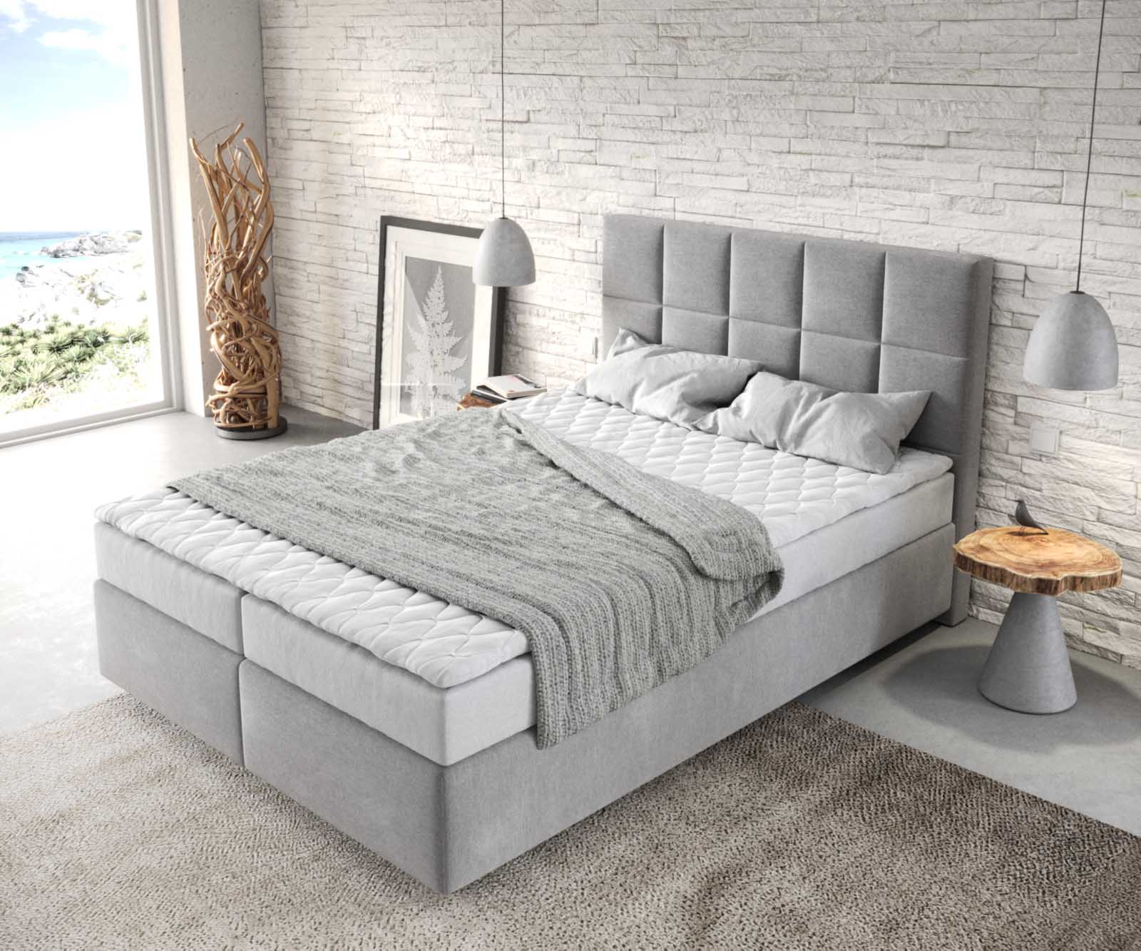 Boxspringbed Dream-Fine 140x200 microvezel grijs 3