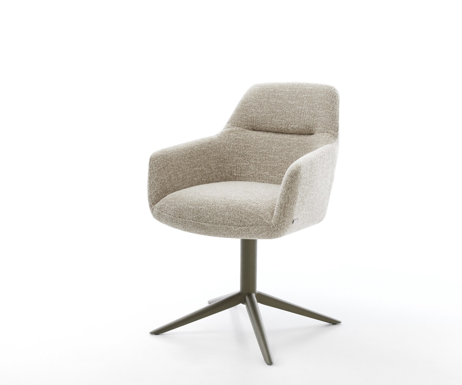 Draaistoel Pejo-Flex geweven stof beige kruispoot afwerking met titanium 360° draaibaar rocker-functie pocketveer kern 1