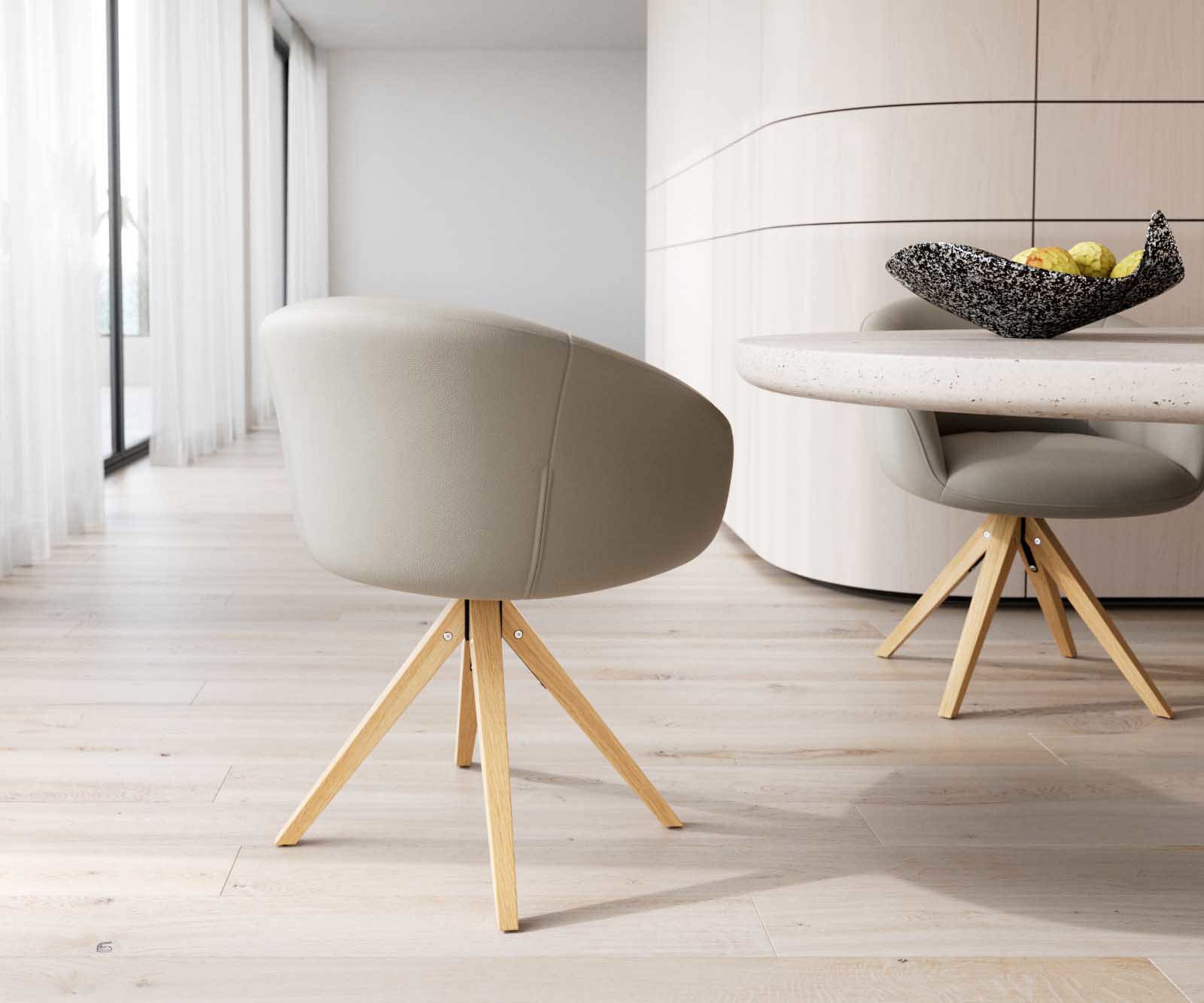 Draaistoel Vinka-Flex met armleuning echt leer mud houten frame hoekig natuur 180° draaibaar pocketveer kern 4 Draaistoel Vinka-Flex met armleuning echt leer mud houten frame hoekig natuur 180° draaibaar pocketveer kern 4