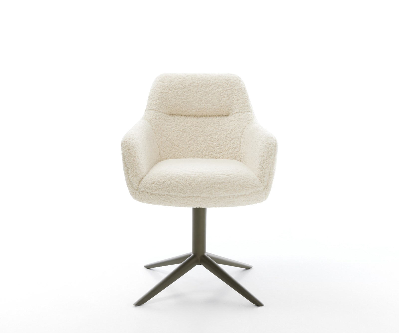 Draaistoel Pejo-Flex teddy beige kruispoot afwerking met titanium 360° draaibaar rocker-functie pocketveer kern 2
