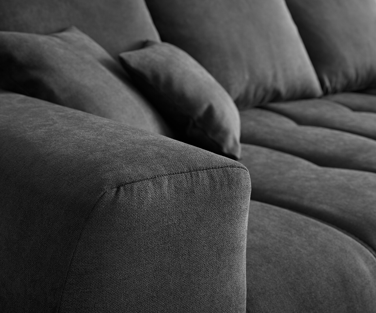 Hoekbank Josea 300x220 cm microvezel zwart Recamiere rechts 3