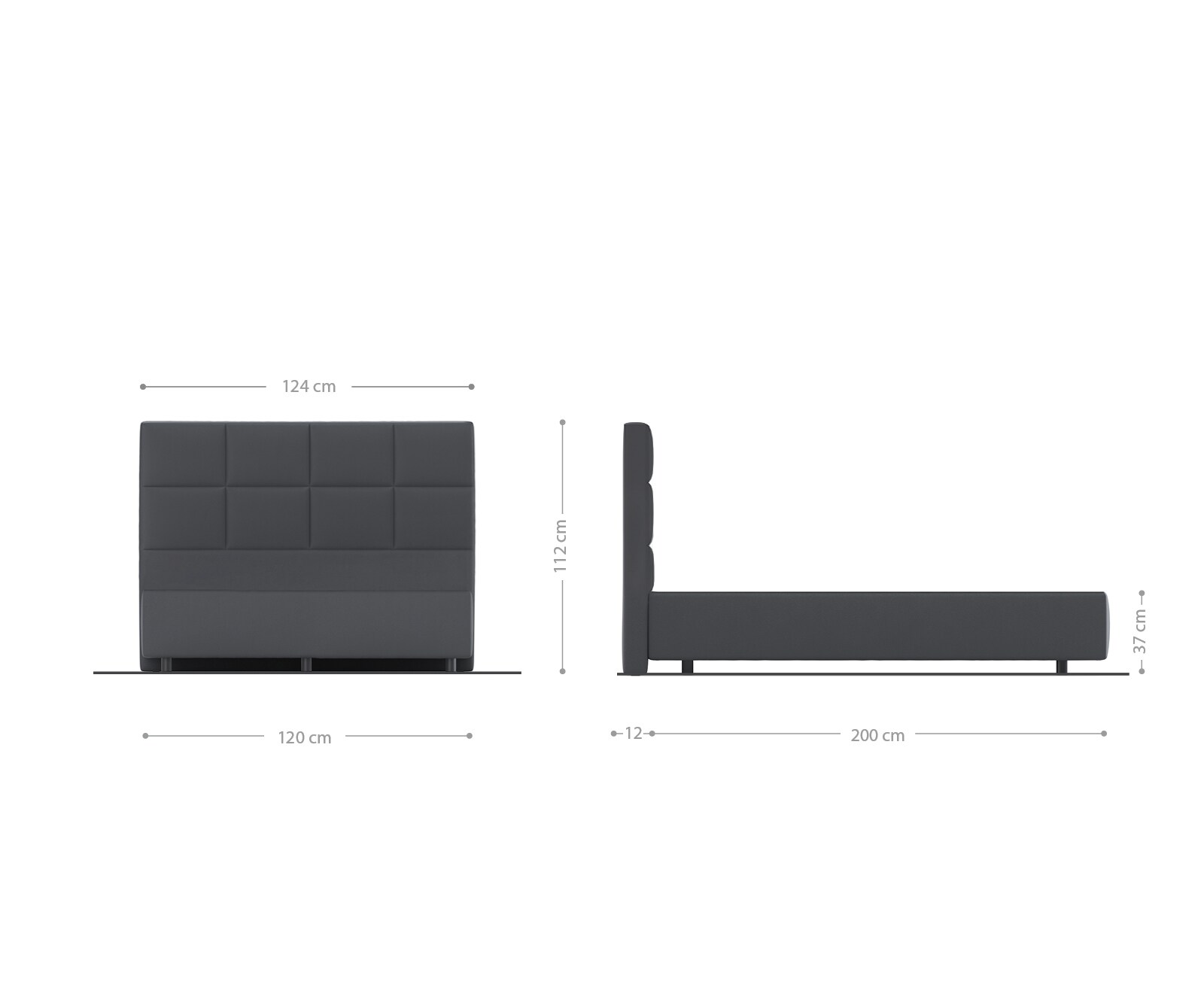 Boxspring-frame Dream-Fine 120x200 microvezel grijs 2